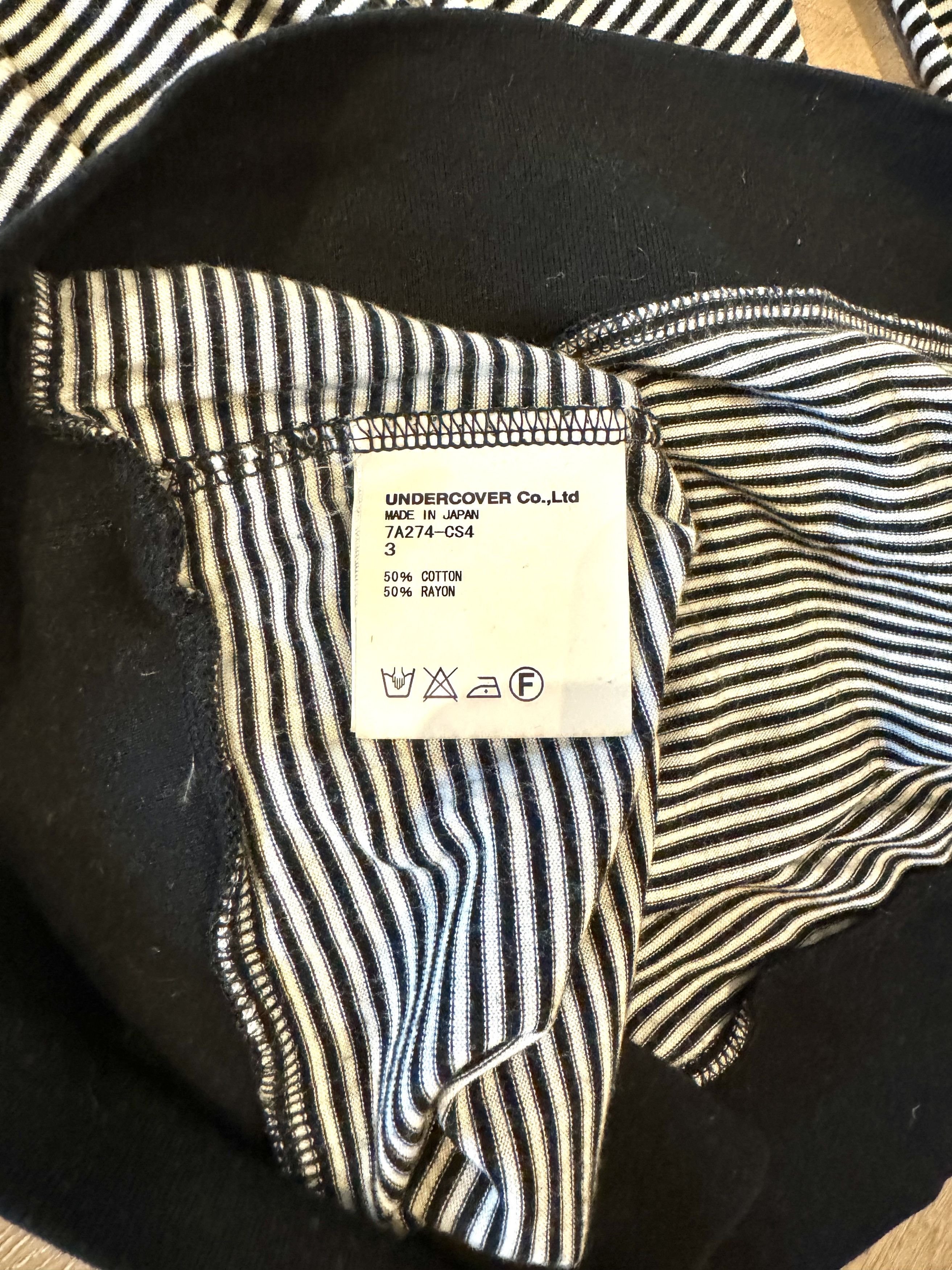 Undercover Striped Long Sleeve V neck Tee Size US L / EU 52-54 / 3 - 4 Thumbnail