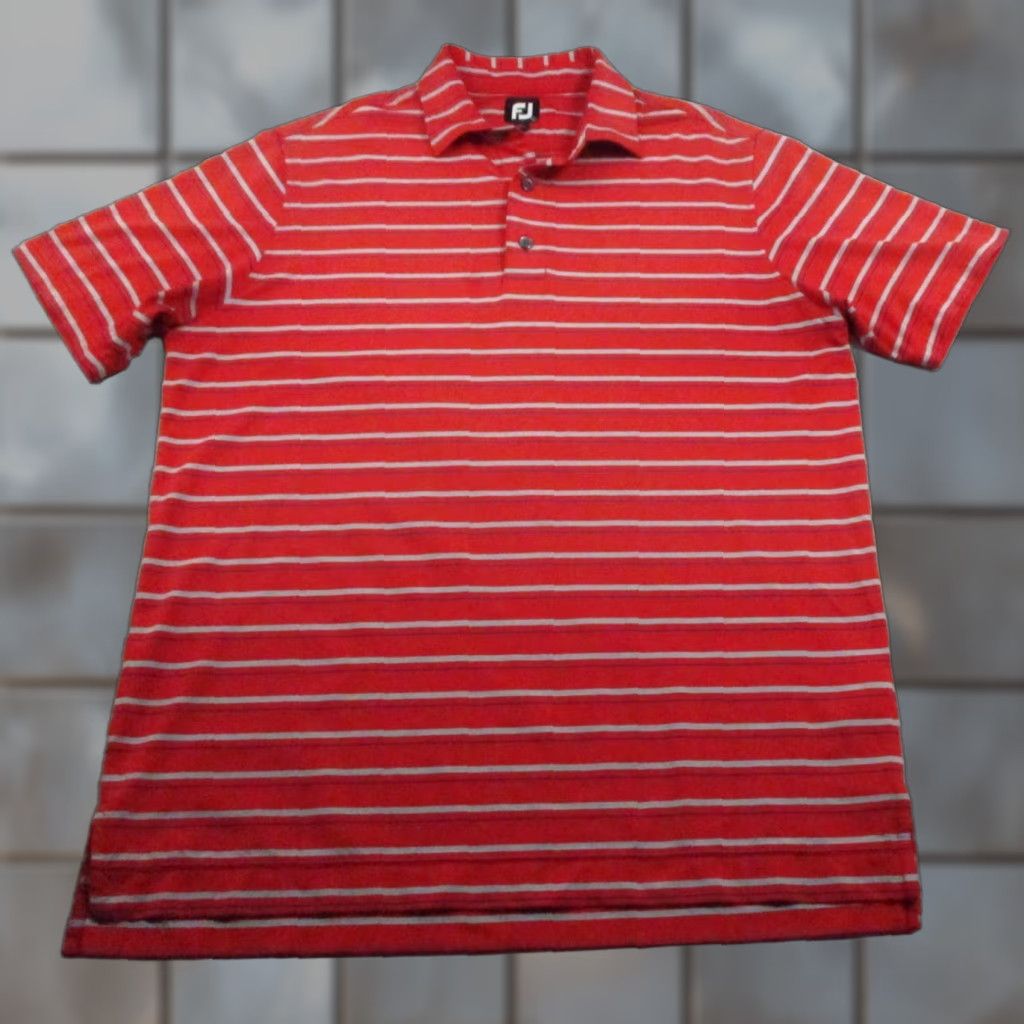 Footjoy FootJoy Polo Shirt Mens Large Red White Blue Stripe Performance Golf FJ Stretch Shirt Size US L / EU 52-54 / 3 - 1 Thumbnail