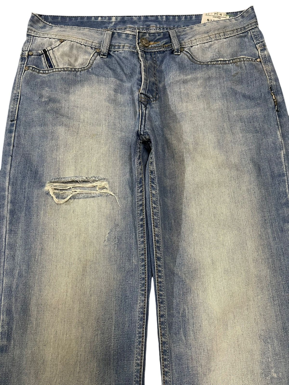Diesel Vintage Diesel Industry Fade Wash Style Distress Loose Jeans Size US 34 / EU 50 - 3 Thumbnail