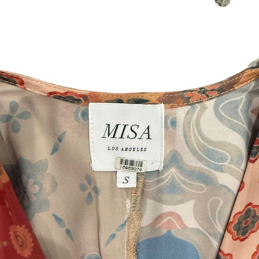 MISA Los Angeles MISA Los Angeles Eliza Patchwork Wrap Dress in Brown, Size S Size S / US 4 / IT 40 - 6 Thumbnail