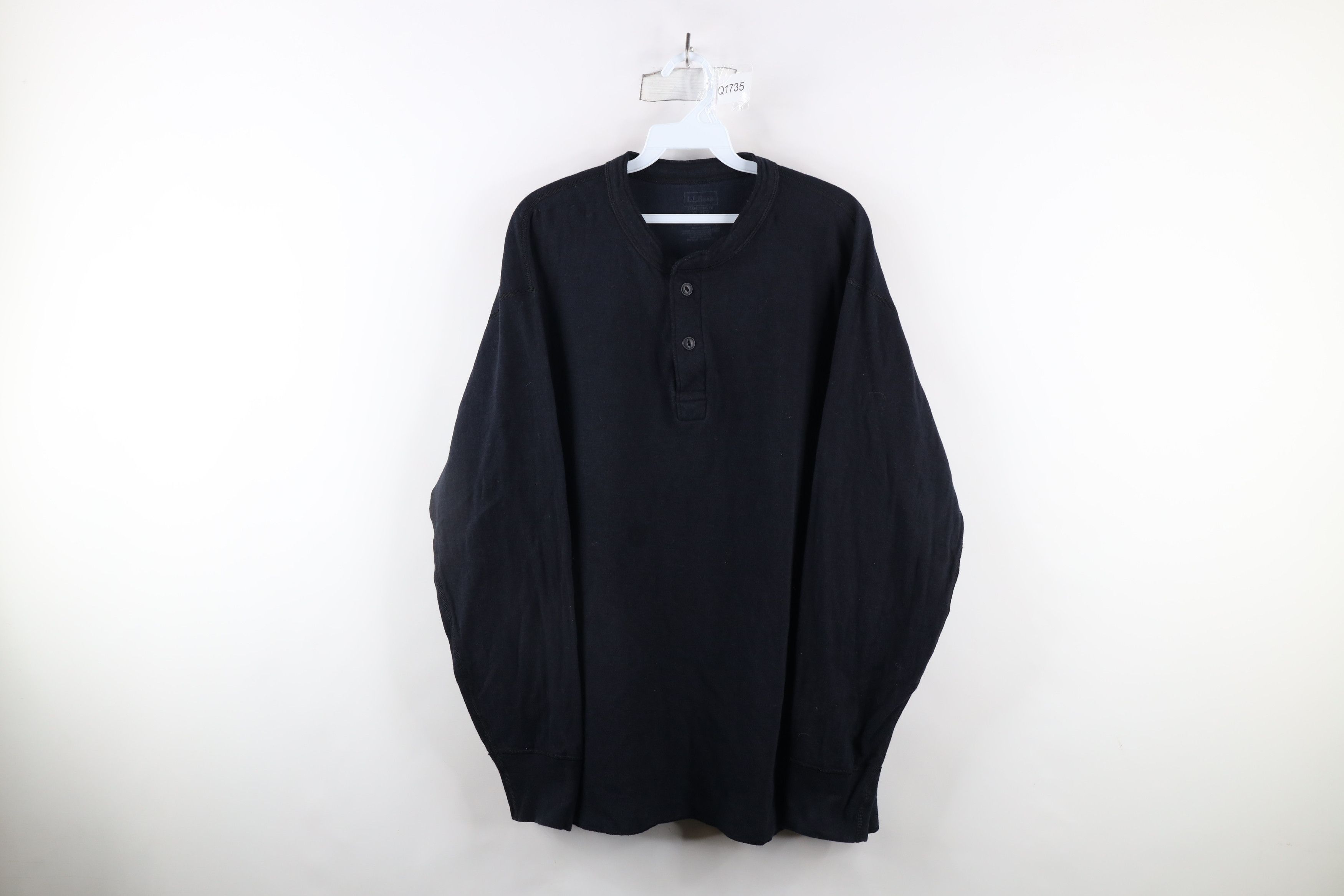 L.L. Bean × Vintage Vintage LL Bean Driver Wool Blend Henley T-Shirt Black Size US XL / EU 56 / 4 - 1 Thumbnail