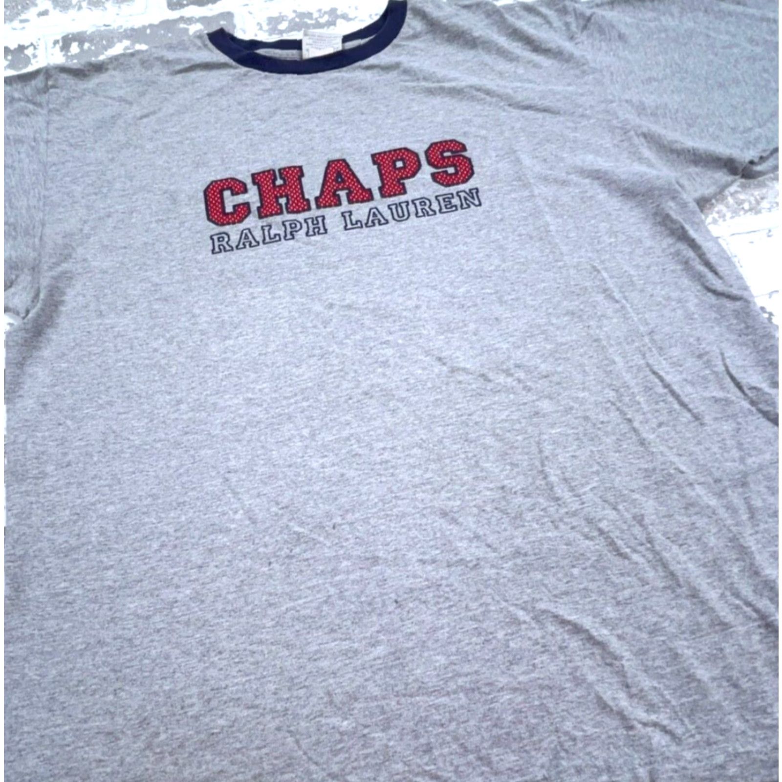 Chaps VINTAGE Chaps Ralph Lauren Shirt Men L Gray Red Tee Ringer Spell Out 90s Y2K Shirt Mens Size US L / EU 52-54 / 3 - 4 Thumbnail