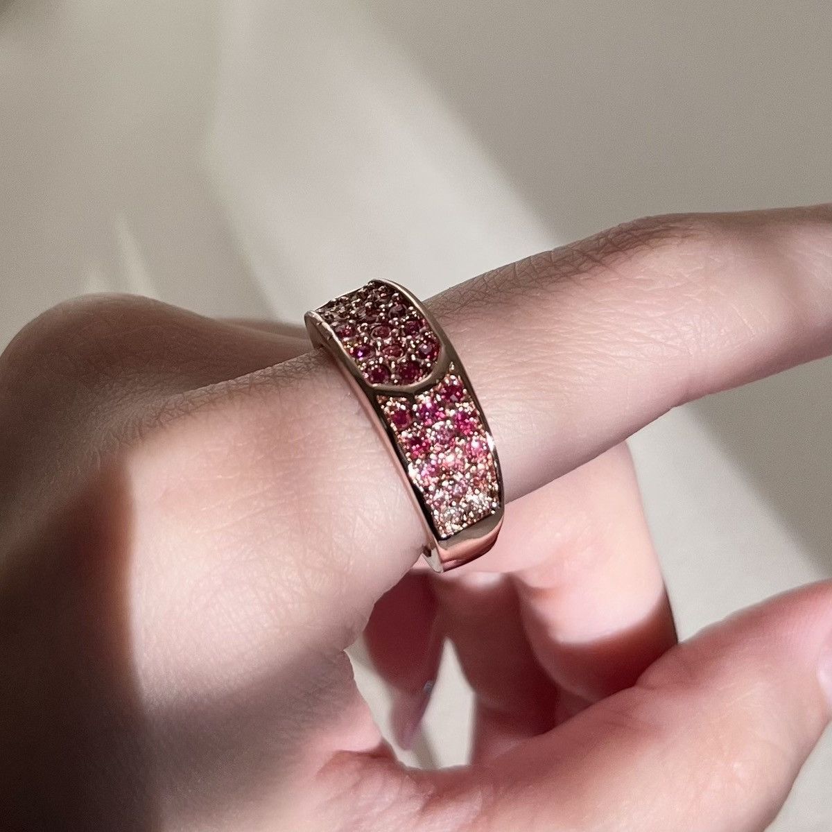 Other 18k rose gold plated pavé belt ring size 8 Size ONE SIZE - 1 Thumbnail