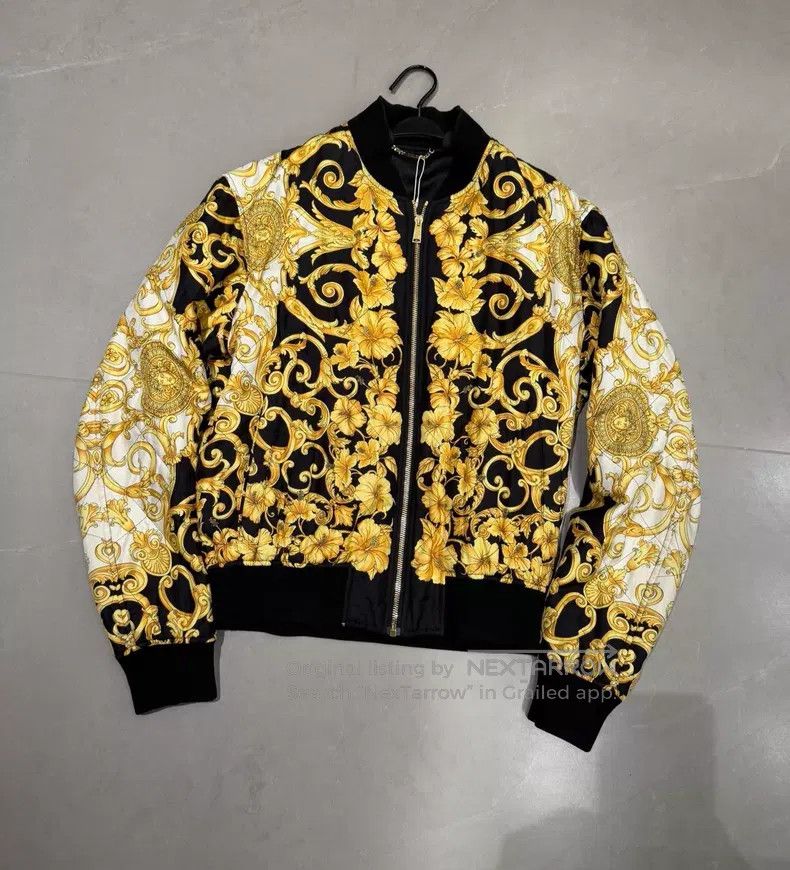 Versace Versace Black gold baroque men's cotton jacket Size US M / EU 48-50 / 2 - 1 Thumbnail