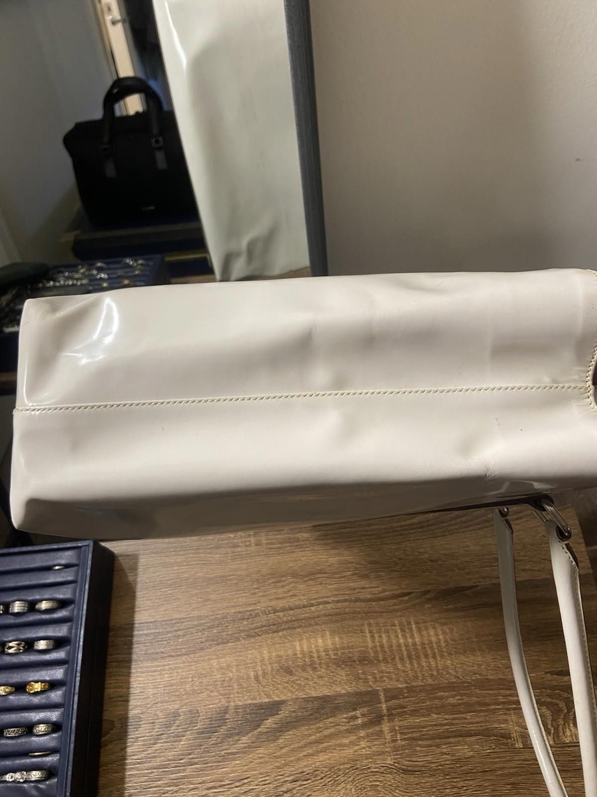 Prada Prada Spazzolato Glossy Beige Patent Leather Tote Bag, Read* Size ONE SIZE - 10 Thumbnail