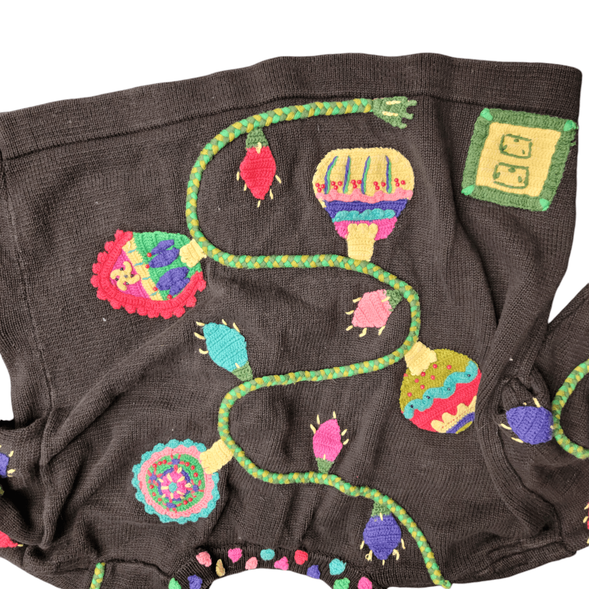 NBDN Nobrandedon Ugly Christmas Sweater Black Crochet Design Offensive Size M / US 6-8 / IT 42-44 - 6 Thumbnail