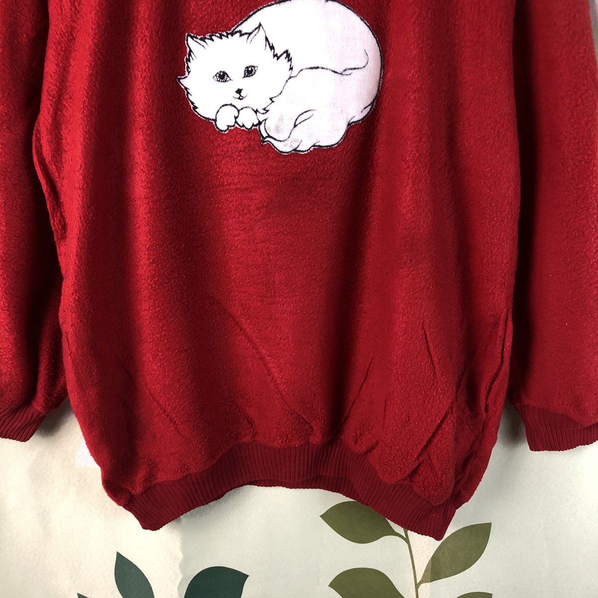 Japanese Brand Happy Day cat Red Sweathshirt #7442 Size L / US 10 / IT 46 - 6 Thumbnail