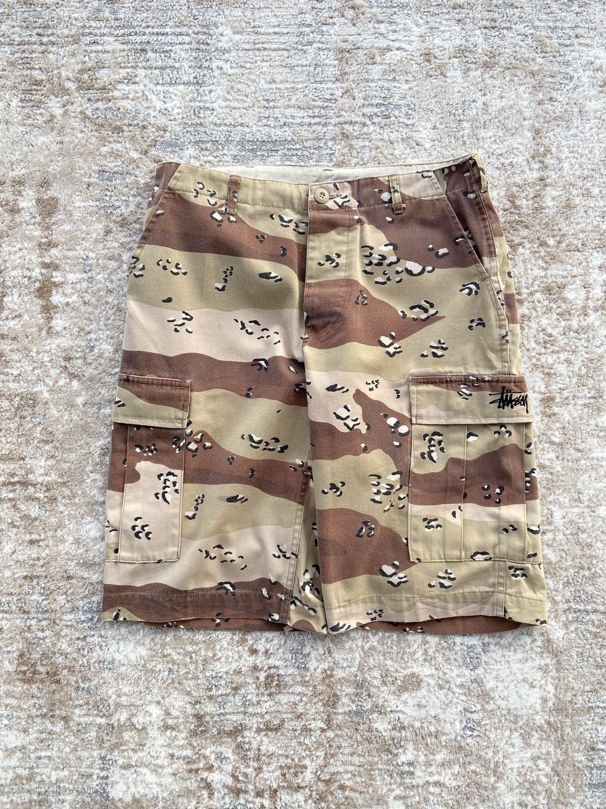 Stussy Vintage 90's Stussy Jorts Camo Cargo Pants | Grailed