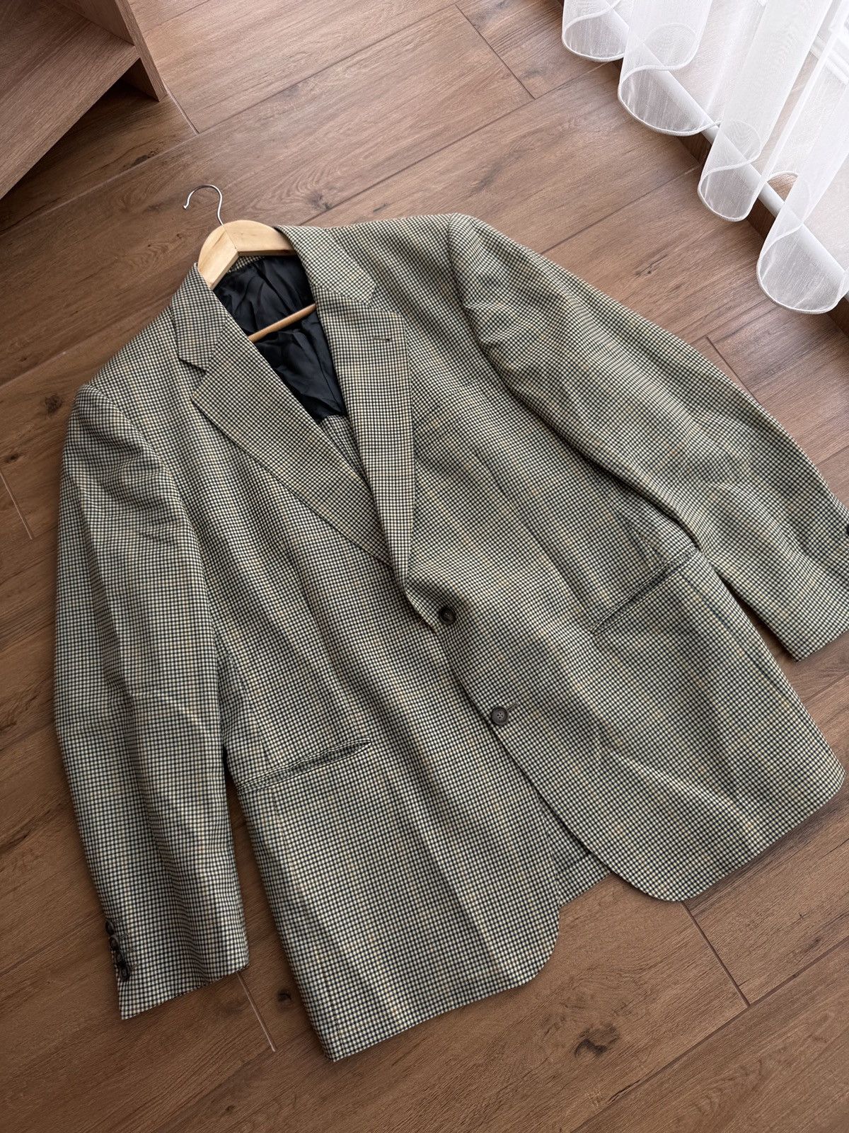 Burberry × Vintage Vintage Burberry Checkered Luxury Two Buttons Blazer Size 46L - 4 Thumbnail