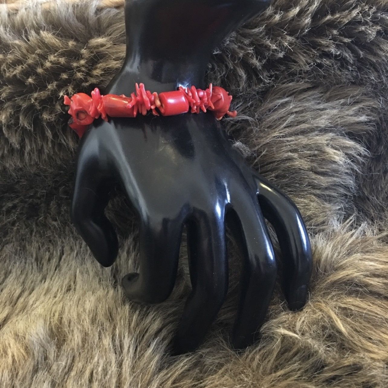 Vintage Vintage genuine rough red coral beaded toggle bracelet Size ONE SIZE - 3 Thumbnail