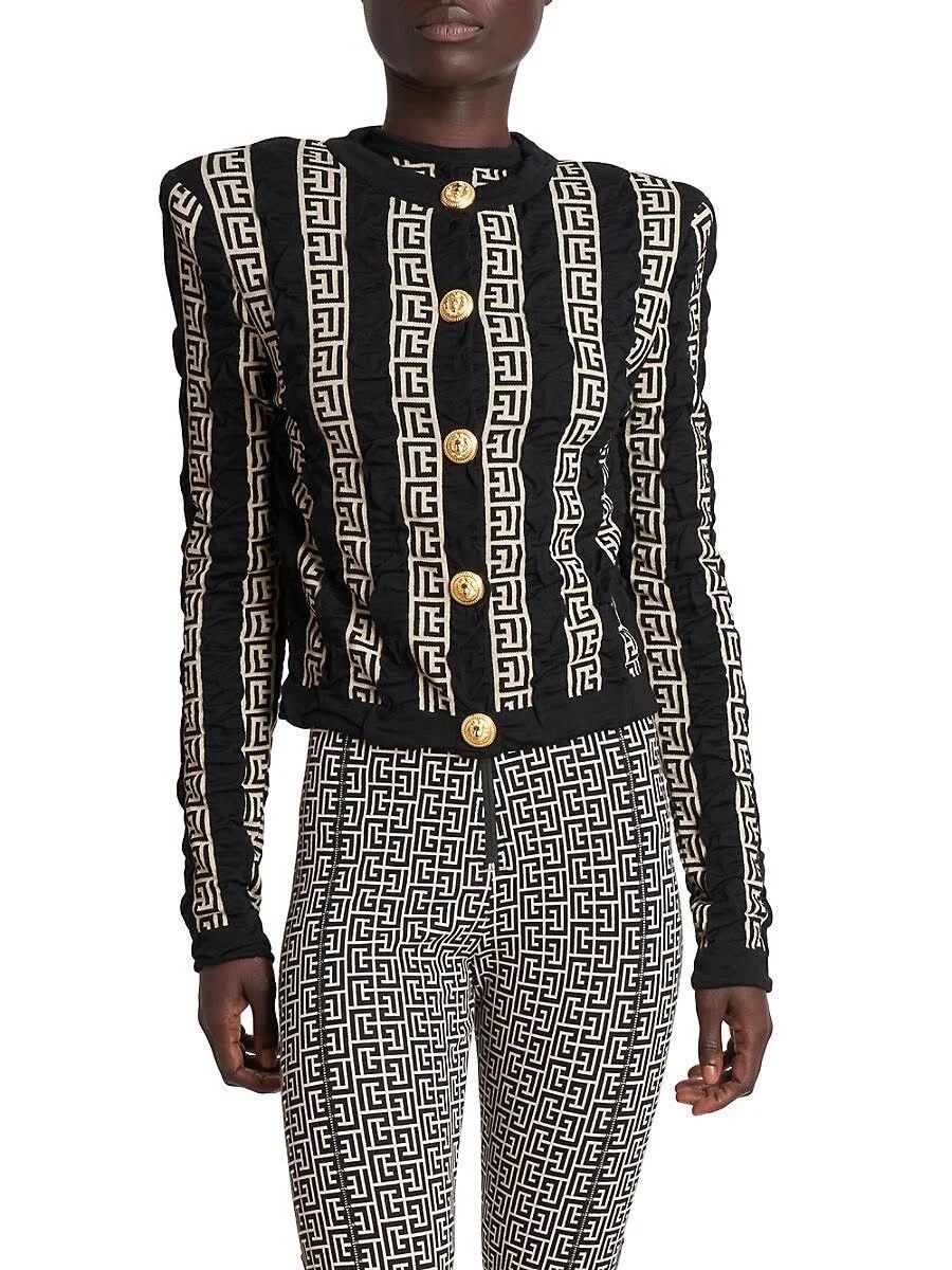 Balmain o1w1db10624 Cardigan in Black Size XS / US 0-2 / IT 36-38 - 4 Thumbnail