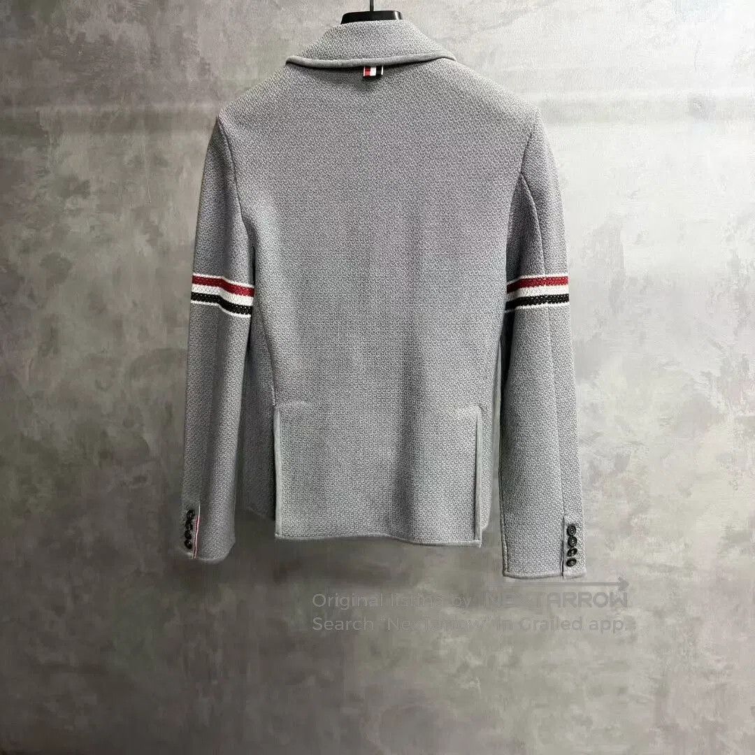 Thom Browne thom browne gray striped arm band jacket. Size US S / EU 44-46 / 1 - 5 Thumbnail