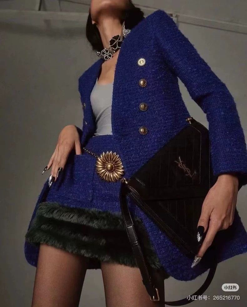 Yves Saint Laurent Saint Laurent Smelly double-breasted blue suit 2502-Nextarr Size XS / US 0-2 / IT 36-38 - 8 Thumbnail