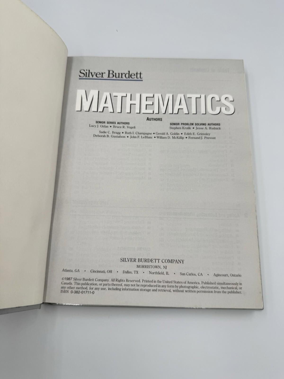 Designer SILVER BURDETT AND GINN MATHEMATICS GRADE 4th - Hardcover Size ONE SIZE - 3 Thumbnail