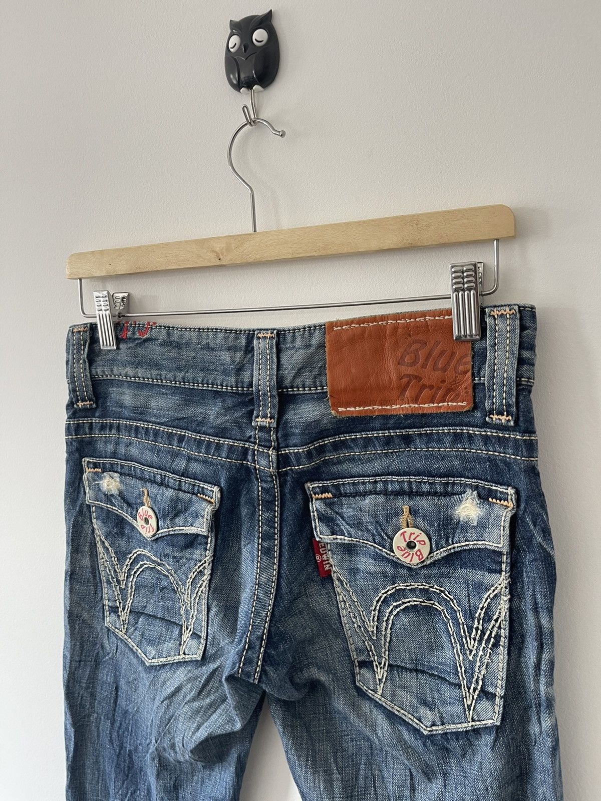 Edwin Rare Vintage EDWIN Blue Trip Boot Cut Flare Japan Denim Size 28" / US 6 / IT 42 - 7 Thumbnail