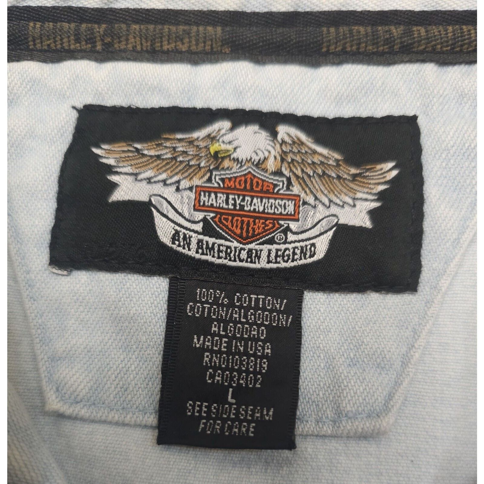 Harley Davidson Harley Davidson Jacket Denim Skull Flames Biker Embroidered Size US L / EU 52-54 / 3 - 9 Thumbnail