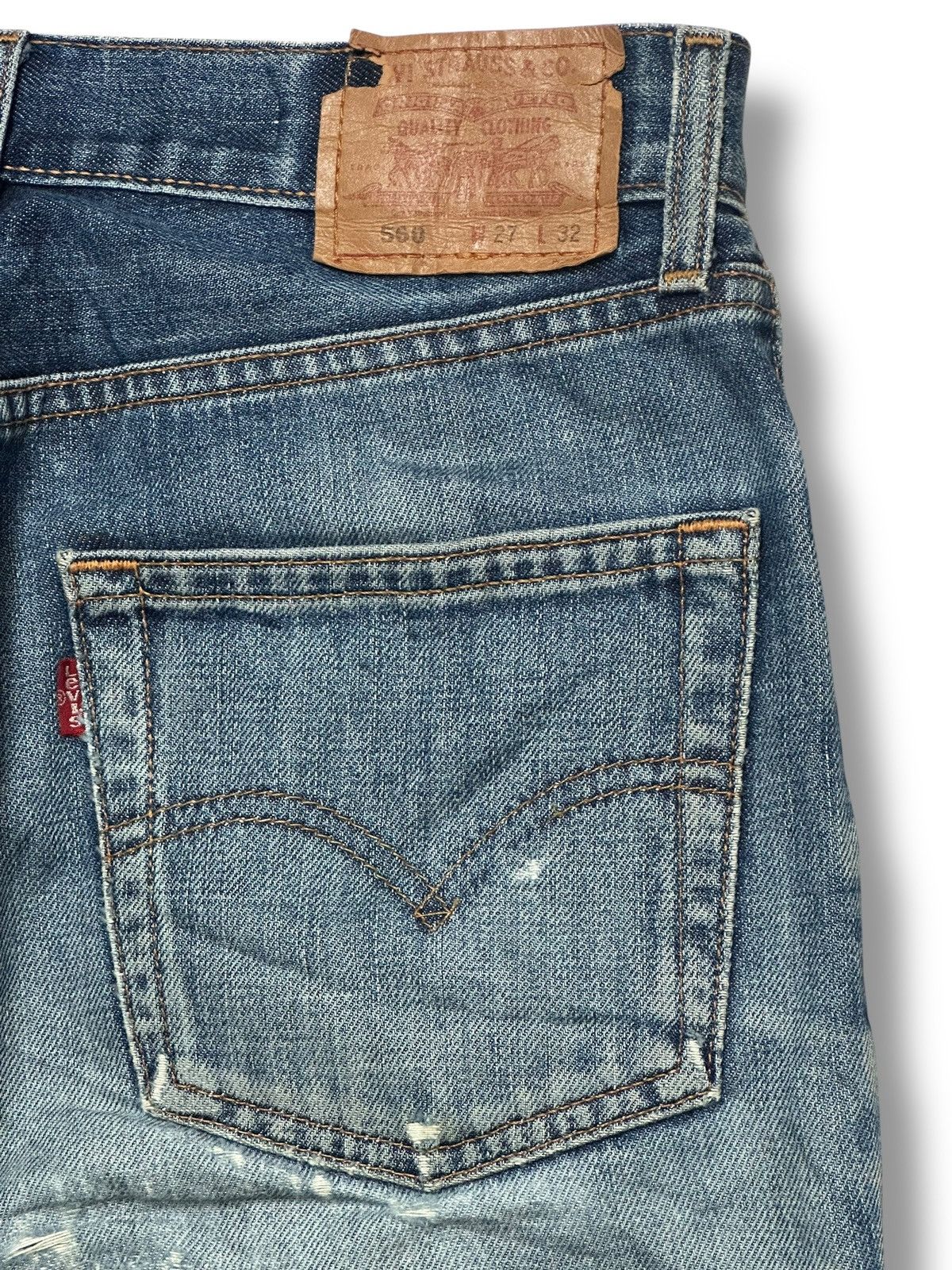 Levi's Levi's 560 Relaxed Fit Vintage Distressed Denim Faded Wash Size US 30 / EU 46 - 8 Thumbnail