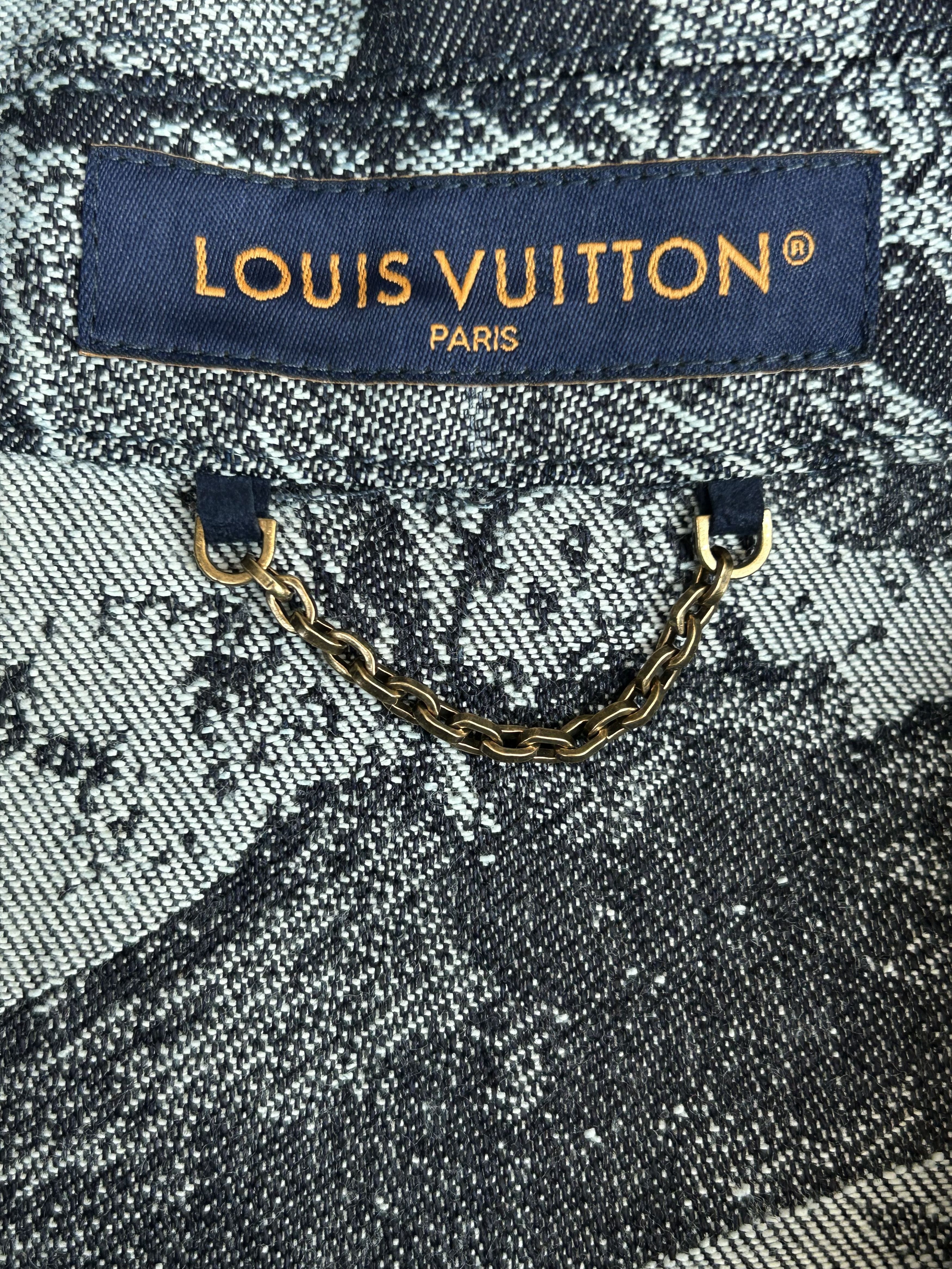 Louis Vuitton Louis Vuitton Blue & White Floral Monogram Denim Shirt Size US S / EU 44-46 / 1 - 3 Thumbnail
