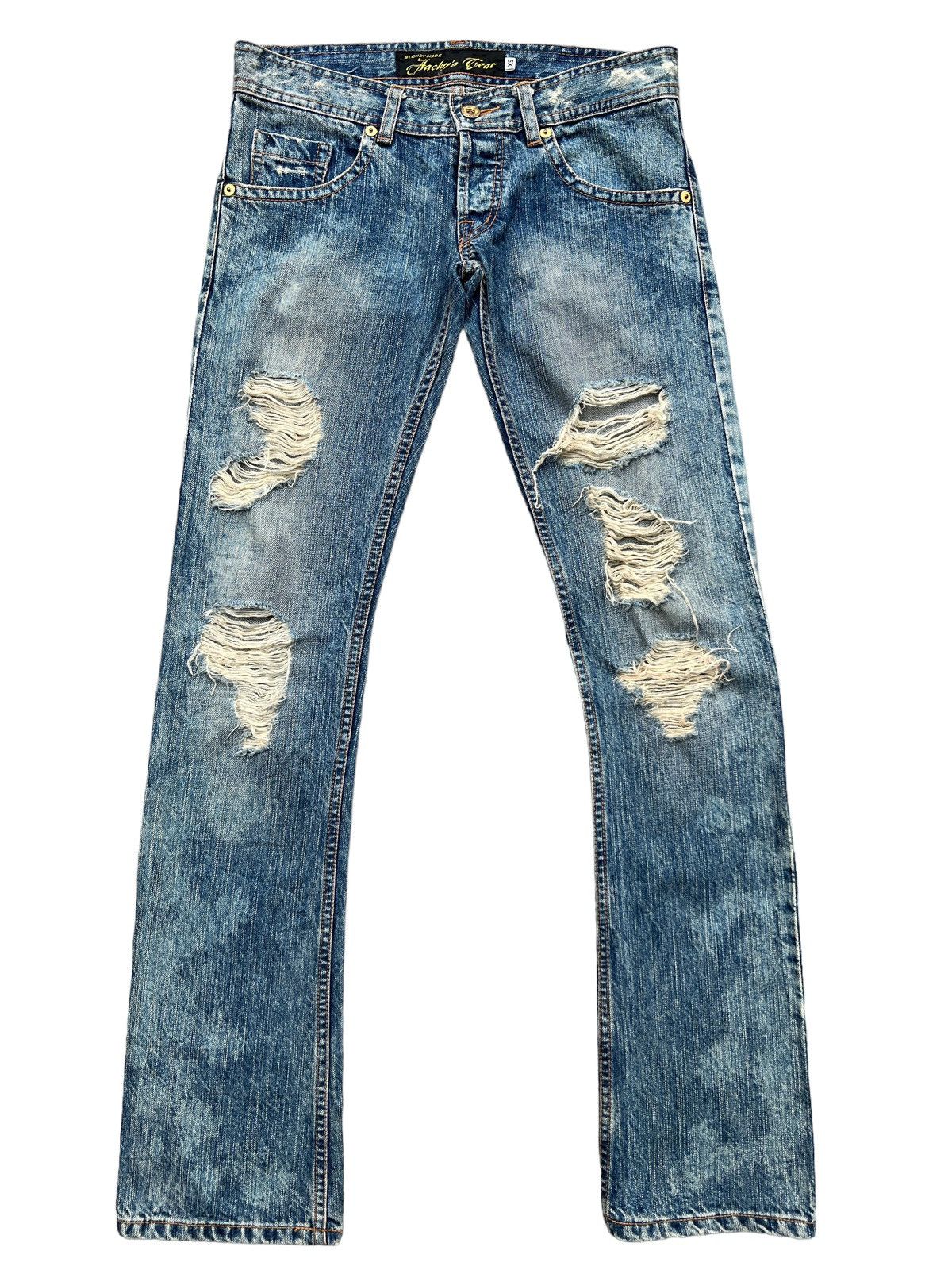 Japanese Brand Jacky Japan Distressed Ripped Lowrise Skinny Fit Jeans 30x32 Size 30" / US 8 / IT 44 - 2 Thumbnail