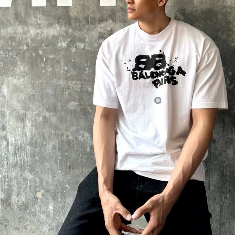 Balenciaga Balenciaga Double B Inkjet Logo Printed Short Sleeve, Size Size US L / EU 52-54 / 3 - 6 Thumbnail