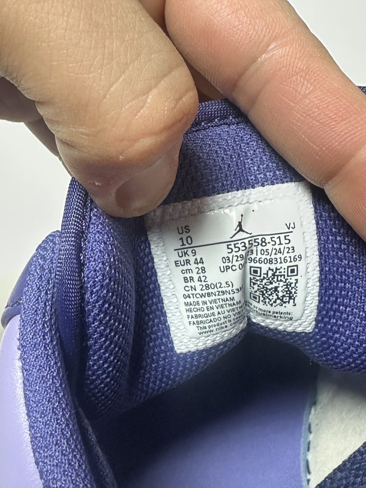 Jordan Brand New Nike Air Jordan 1 Low AJ1 Size 10 US MEN SKY J PURPLE Size US 10 / EU 43 - 7 Thumbnail