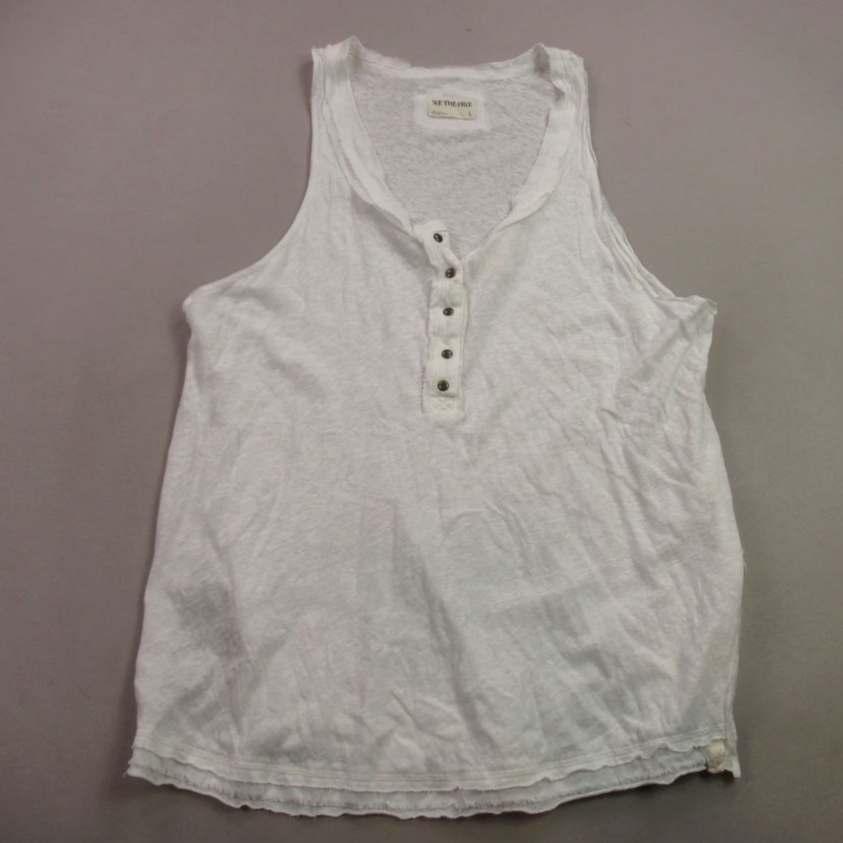 Vintage We The Free Shirt Womens Sleeveless Crew Neck White Large Casual Size L / US 10 / IT 46 - 2 Thumbnail