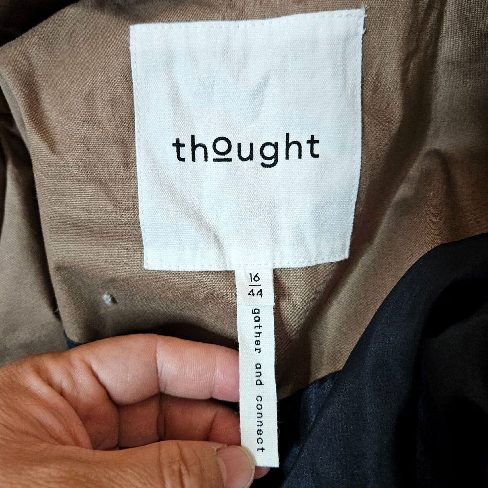 Vintage Thought Jacket Womens Plus Size 16 Long Hooded Brown Polyester Zipper Logo Casual Travel Fresh Vintage No Size XXL / US 16-18 / IT 52-54 - 6 Thumbnail