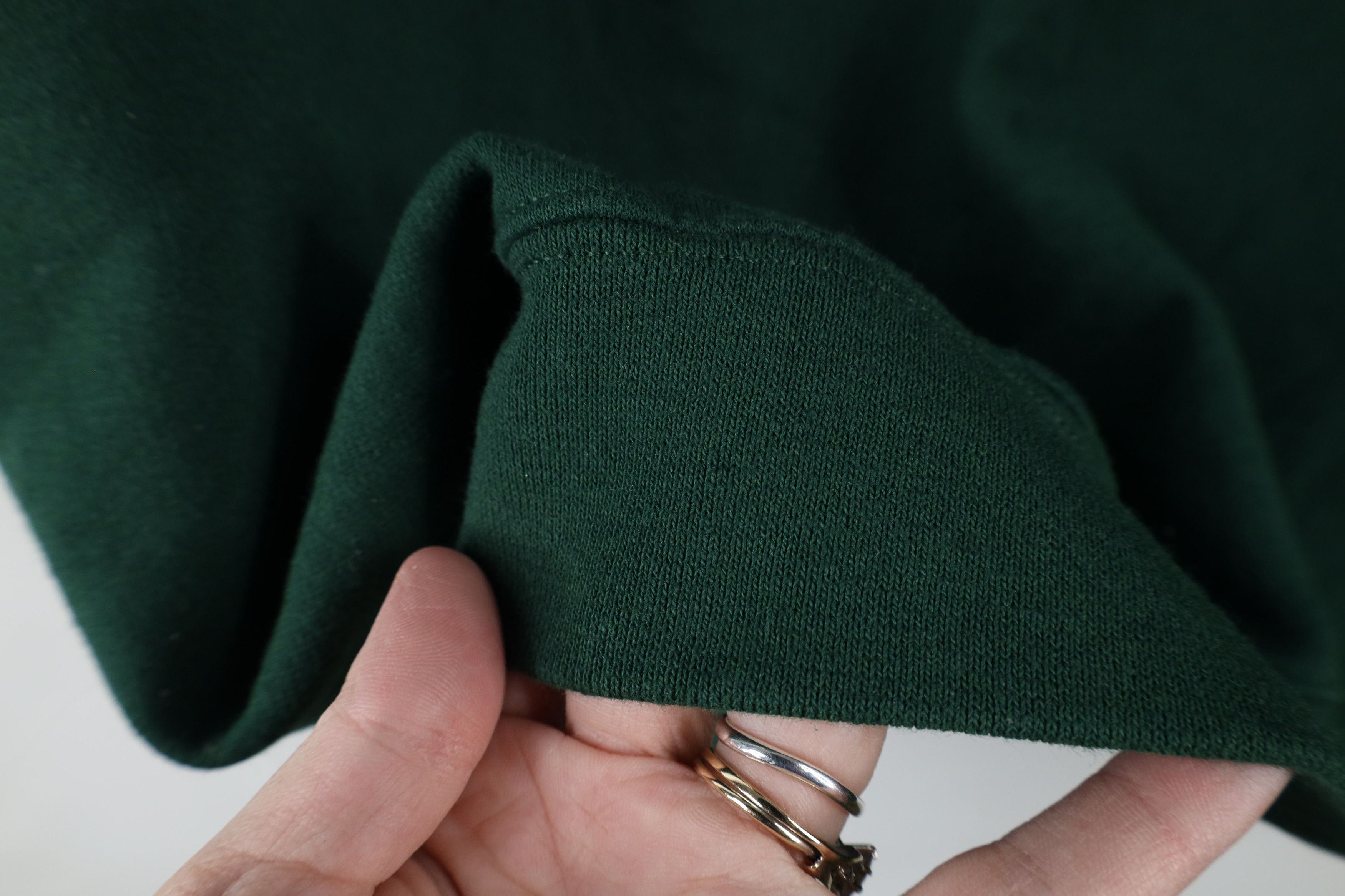 Vintage Vintage 90s Streetwear Blank Hoodie Sweatshirt Hunter Green Size US XL / EU 56 / 4 - 10 Thumbnail