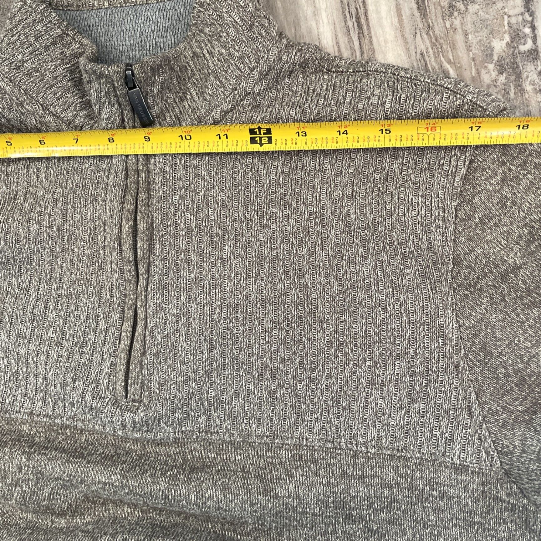 Van Heusen VAN HUESEN Mens 1/4 Zip knit Sweater Long Sleeve Pullover Olive green LARGE Size US L / EU 52-54 / 3 - 7 Thumbnail