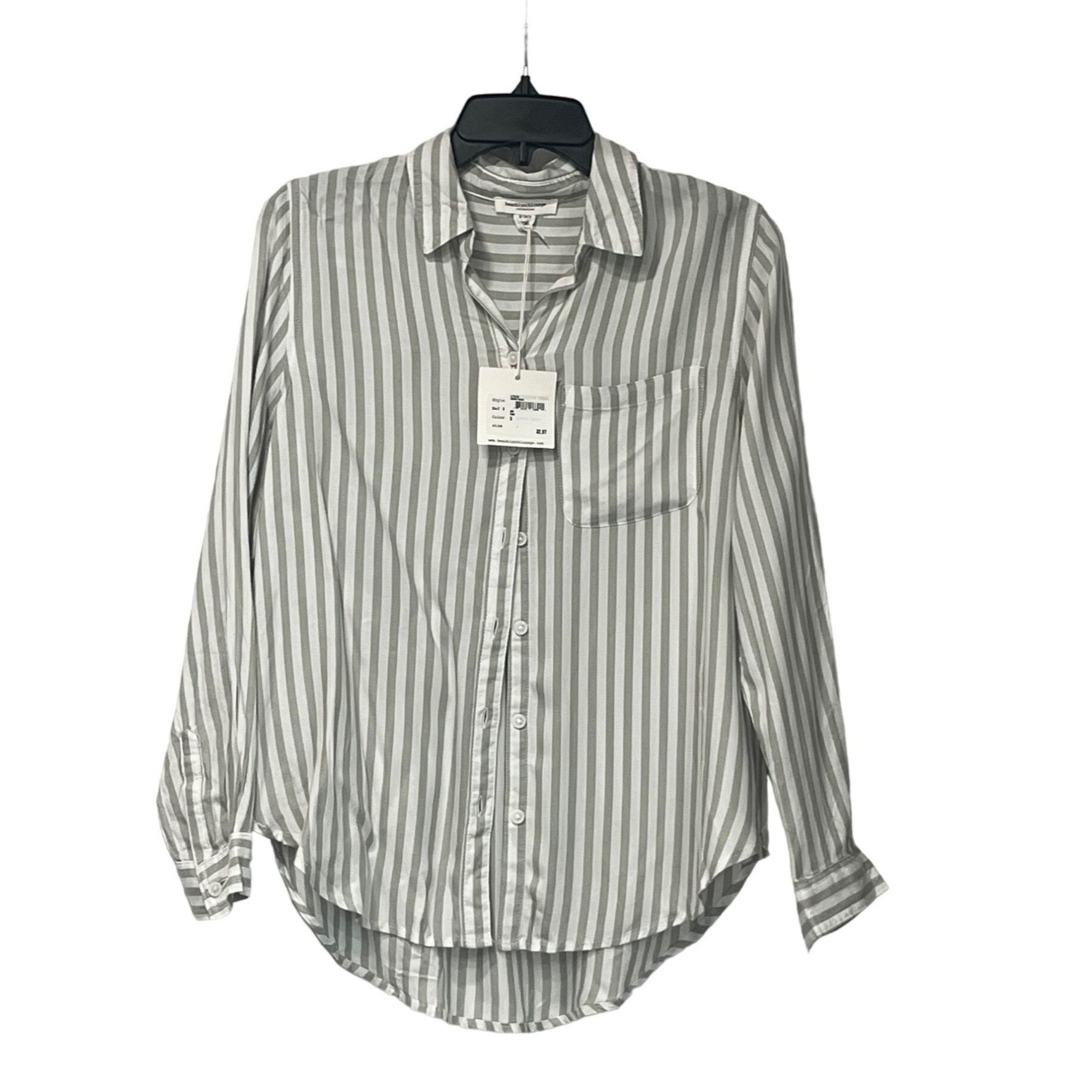 Other Beach Lounge Women’s Tinji Stripe Shirt in Green Moss, Sz. S Size S / US 4 / IT 40 - 1 Thumbnail