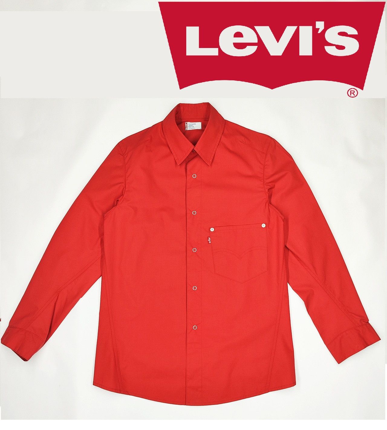 LEVIS engineered red color single pocket button up shirt