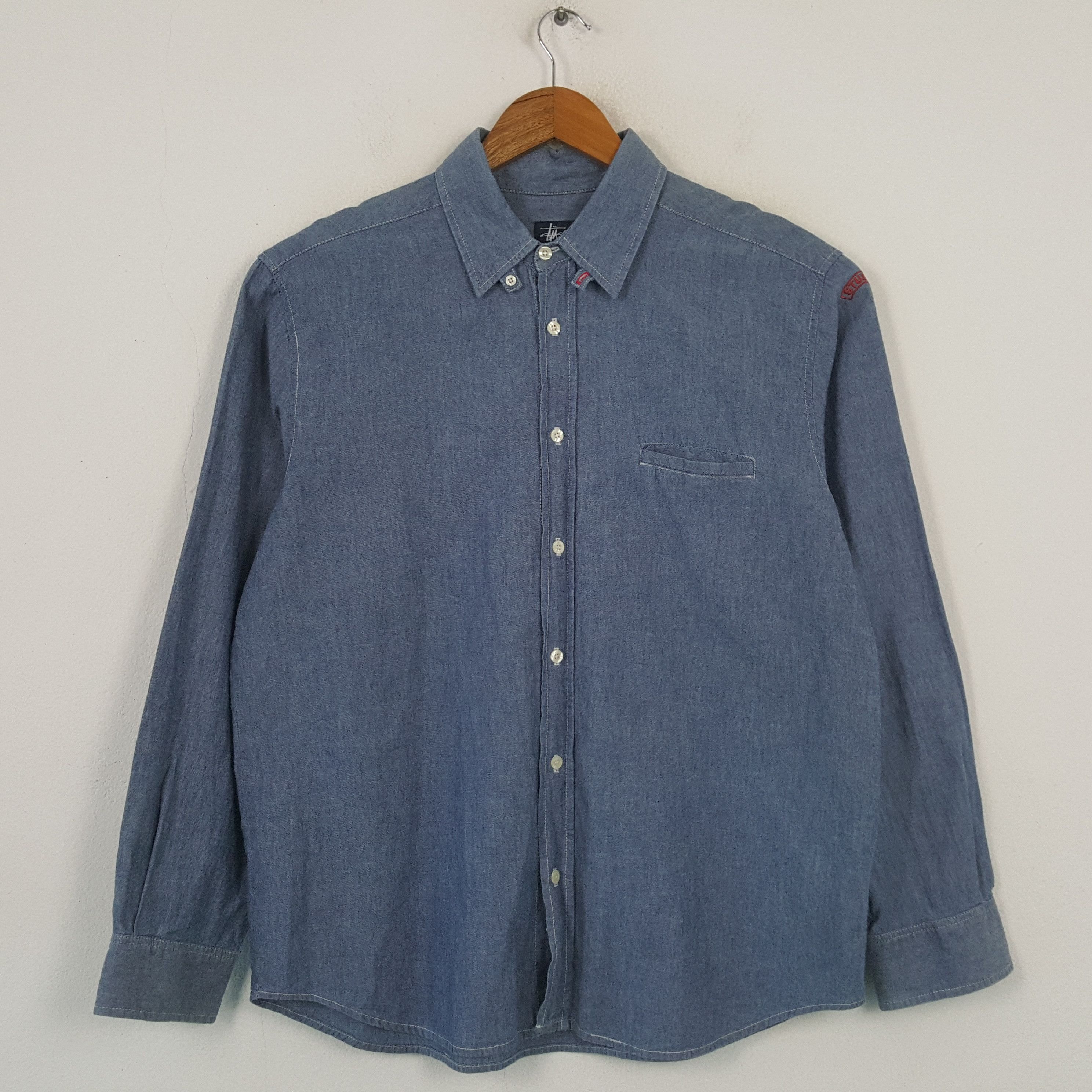 Stussy × Vintage Vintage STUSSY Streetwear Skateboard Denim Polos C294N24 Size US XL / EU 56 / 4 - 3 Thumbnail
