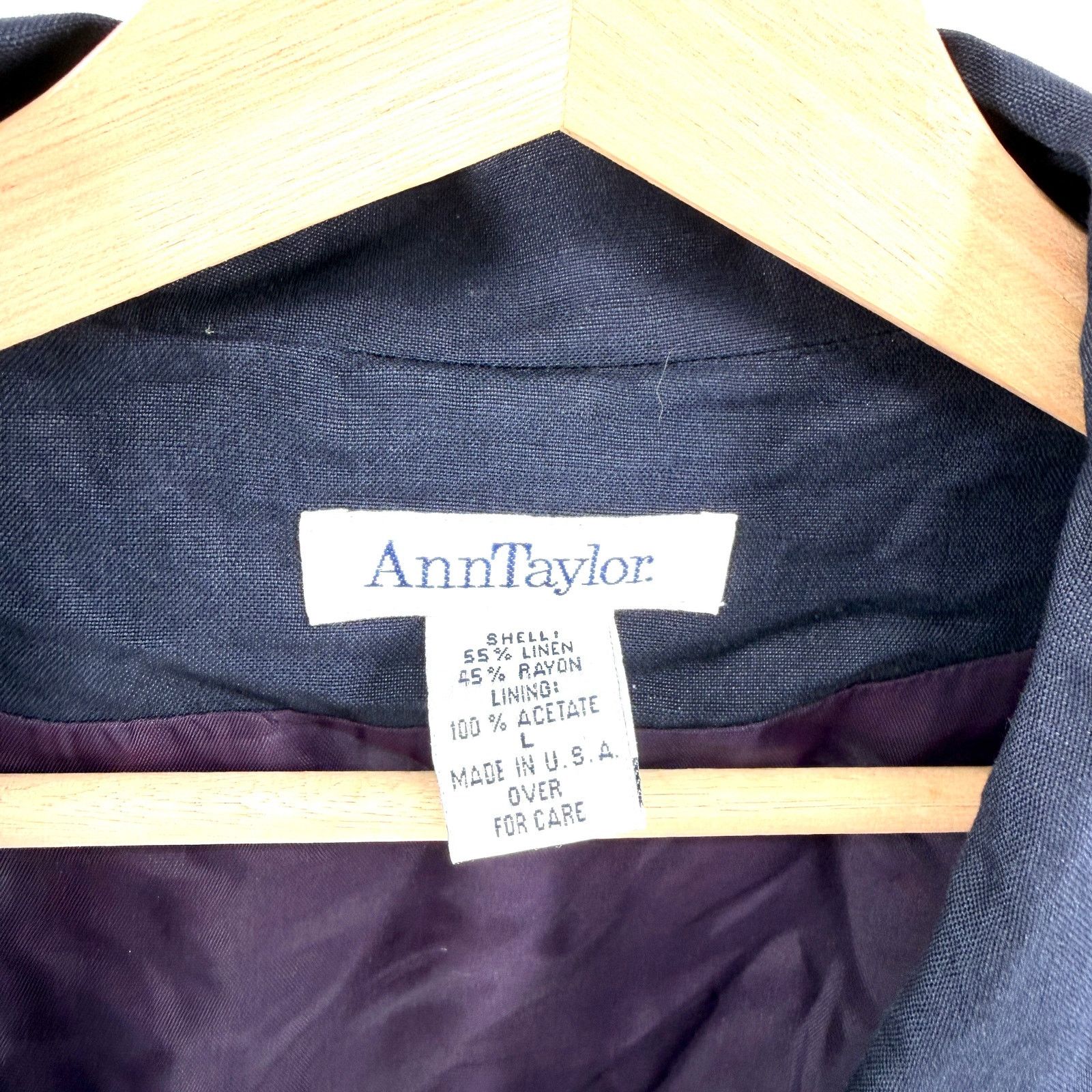 Ann Taylor Vintage 90s Navy Linen Rayon Blend Maxi Duster Coat Size L / US 10 / IT 46 - 6 Thumbnail
