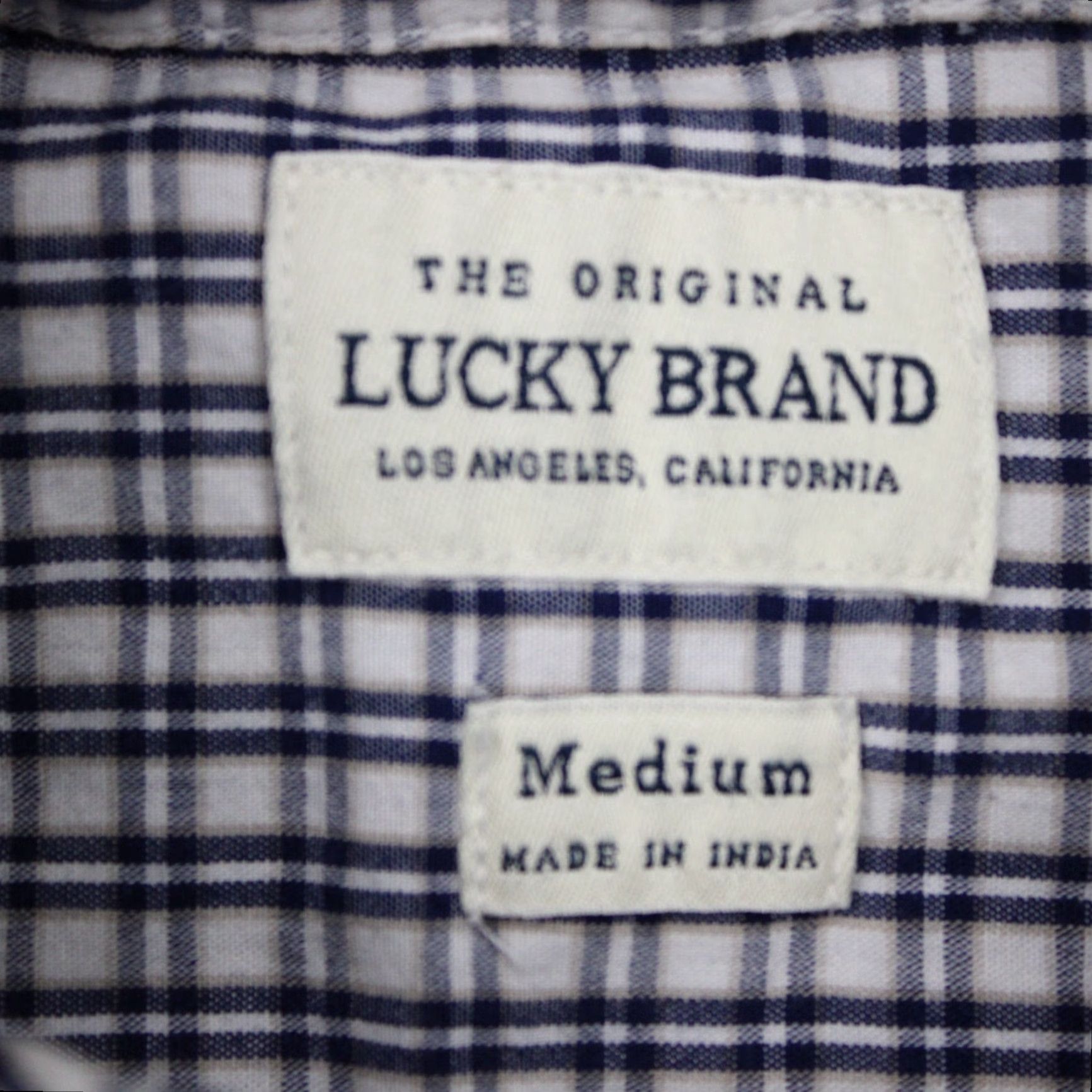 Lucky Brand Lucky Brand Button-Up Shirt Mens Medium Plaid Cotton Long Sleeve Blue White Label 90s Classic Casual Workwear Size US M / EU 48-50 / 2 - 7 Thumbnail