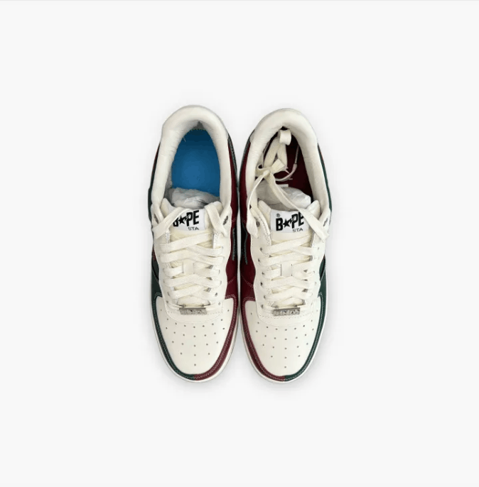 Bape A Bathing Ape Bapesta Low White Green Red Sneakers Size US 12 / EU 45 - 2 Thumbnail
