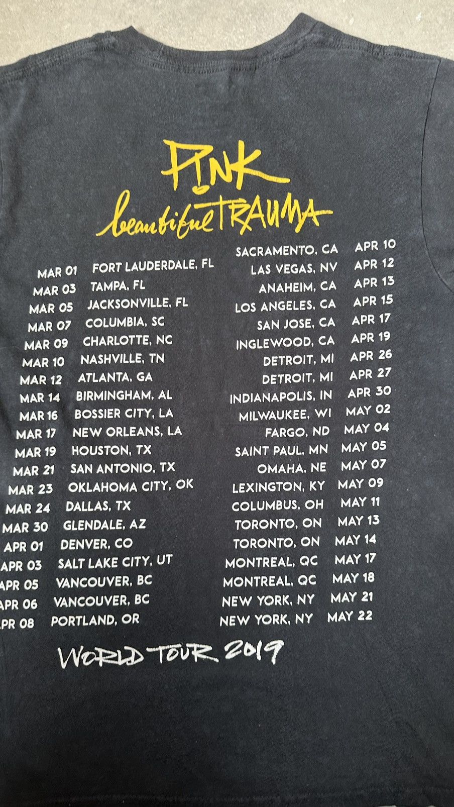 Vintage PINK TOUR TEE WELL FADED Size US M / EU 48-50 / 2 - 6 Thumbnail