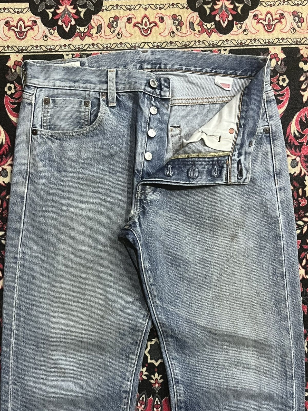 Levi's Levi’s 501 Big E Red Tab USA Flag Label Non Selvedge Jeans Size US 30 / EU 46 - 5 Thumbnail