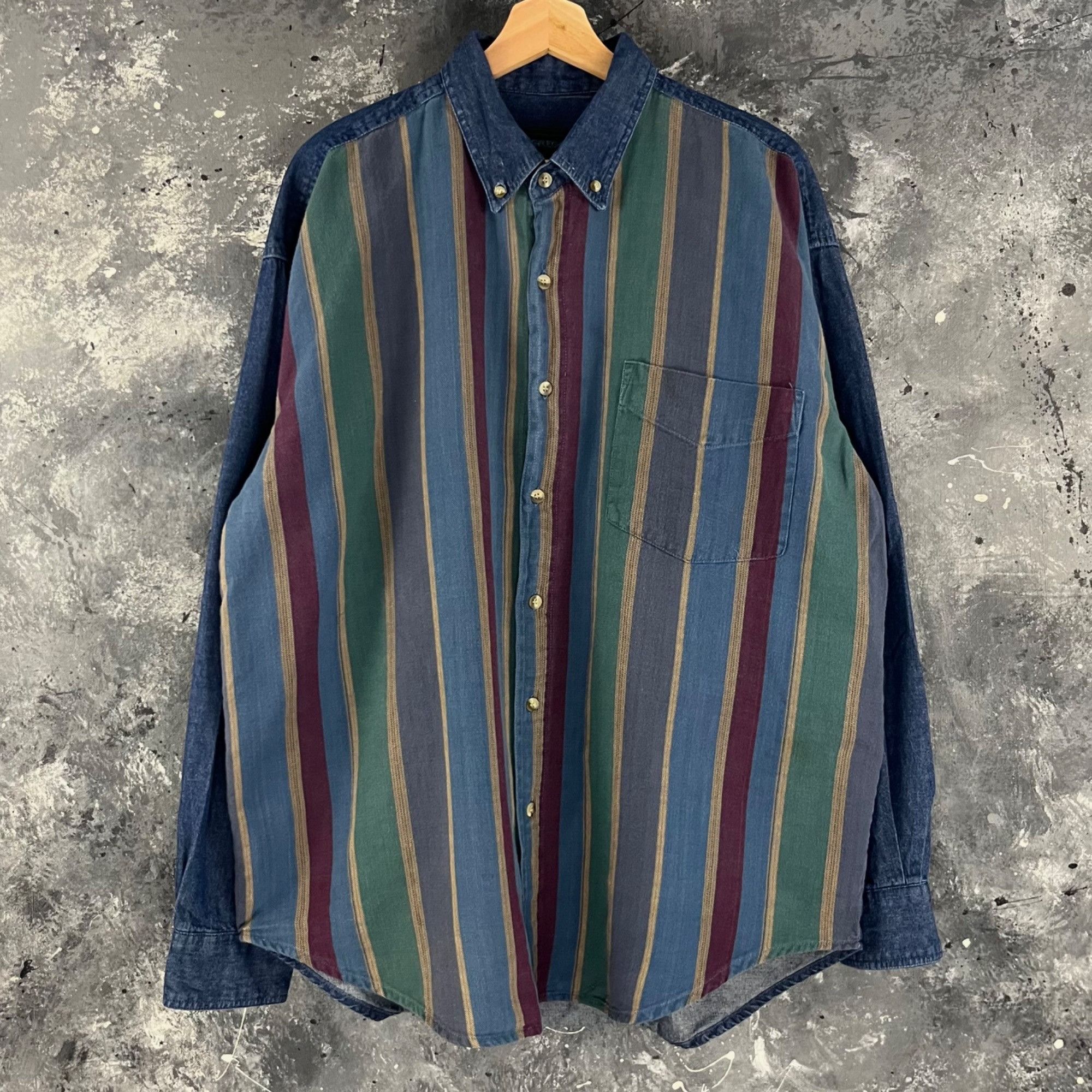 McGregor × Vintage Vintage McGregor stripe denim shirt Size US L / EU 52-54 / 3 - 1 Thumbnail