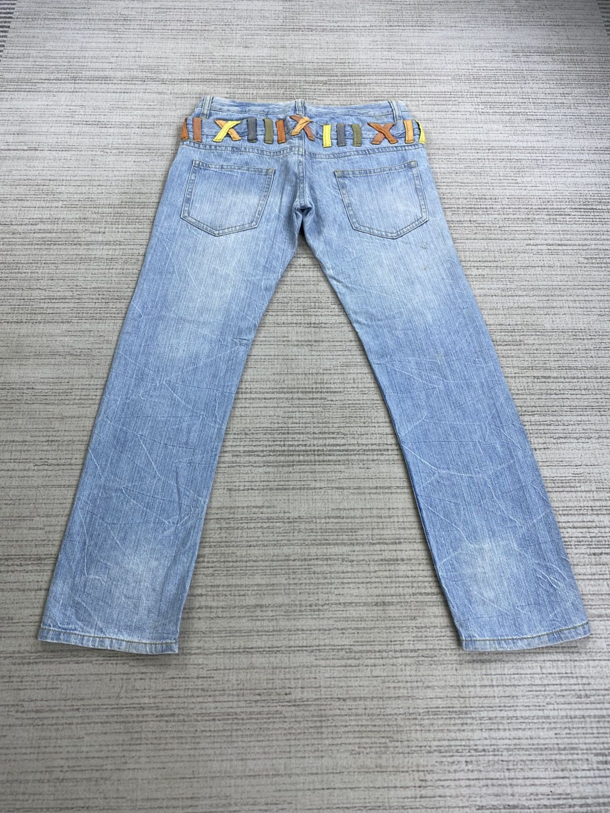 Japanese Brand Vintage Wonderland Double Waist Patchwork Denim Pants Size US 32 / EU 48 - 2 Thumbnail