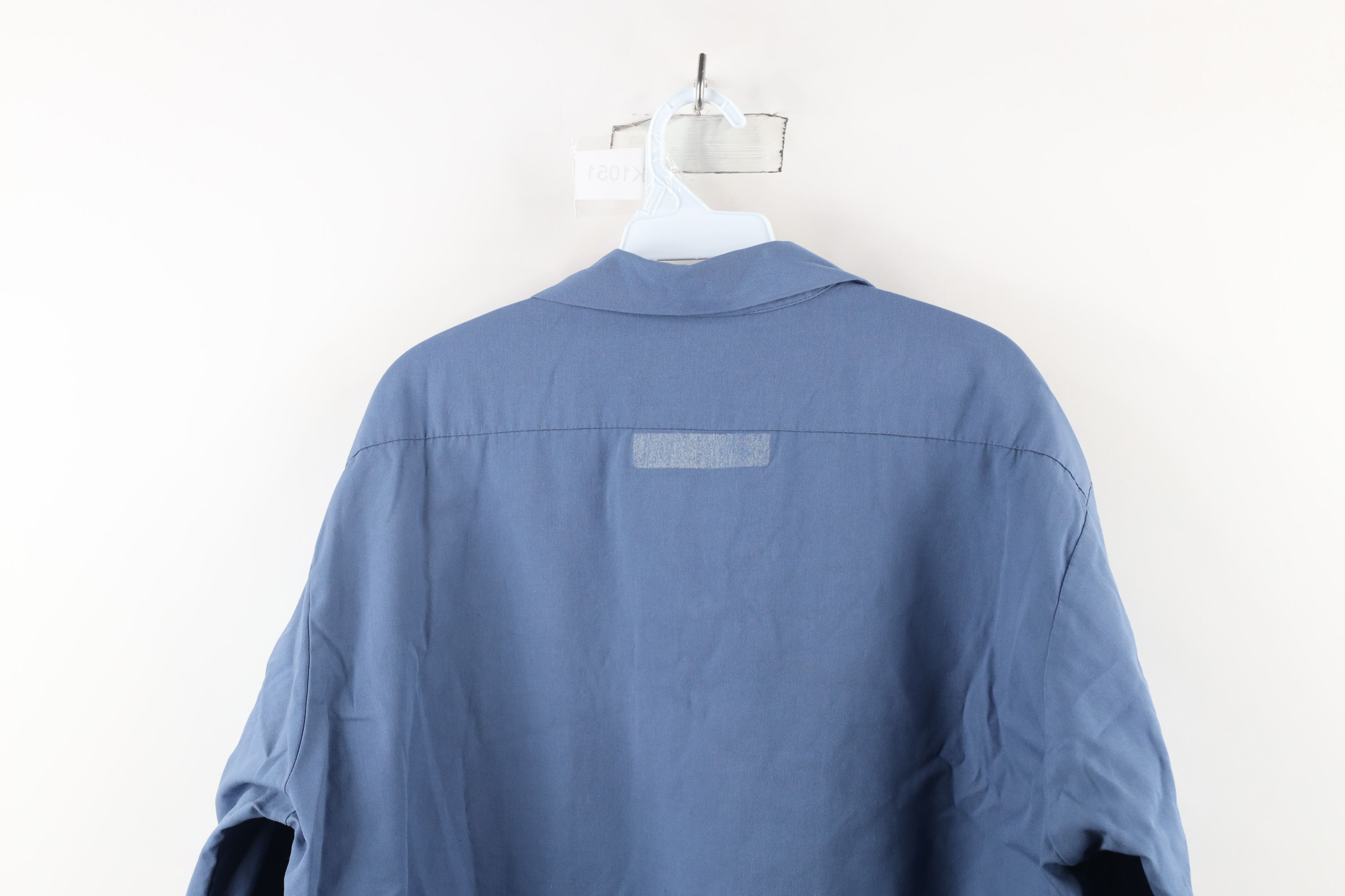 Vintage Vintage 90s Streetwear Mechanic Button Shirt Blue USA Size US XL / EU 56 / 4 - 12 Thumbnail