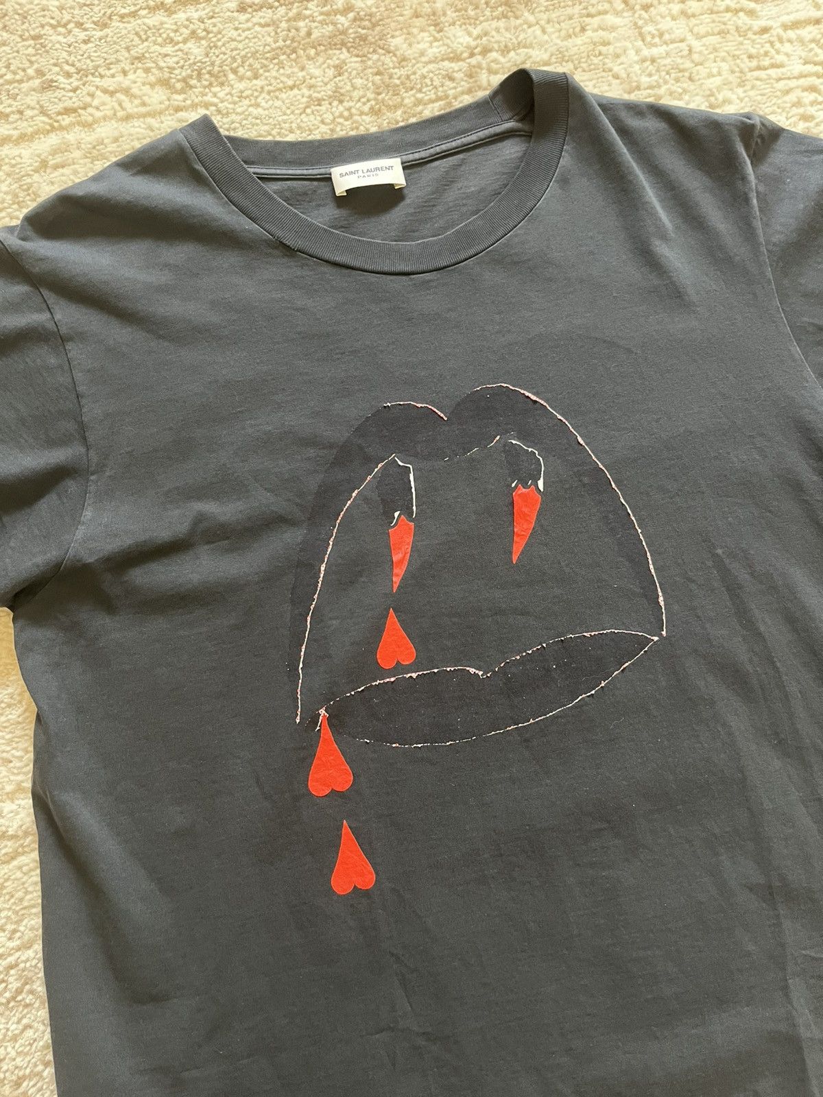 Saint Laurent Paris Saint Laurent Blood Luster Tee Size US S / EU 44-46 / 1 - 2 Thumbnail