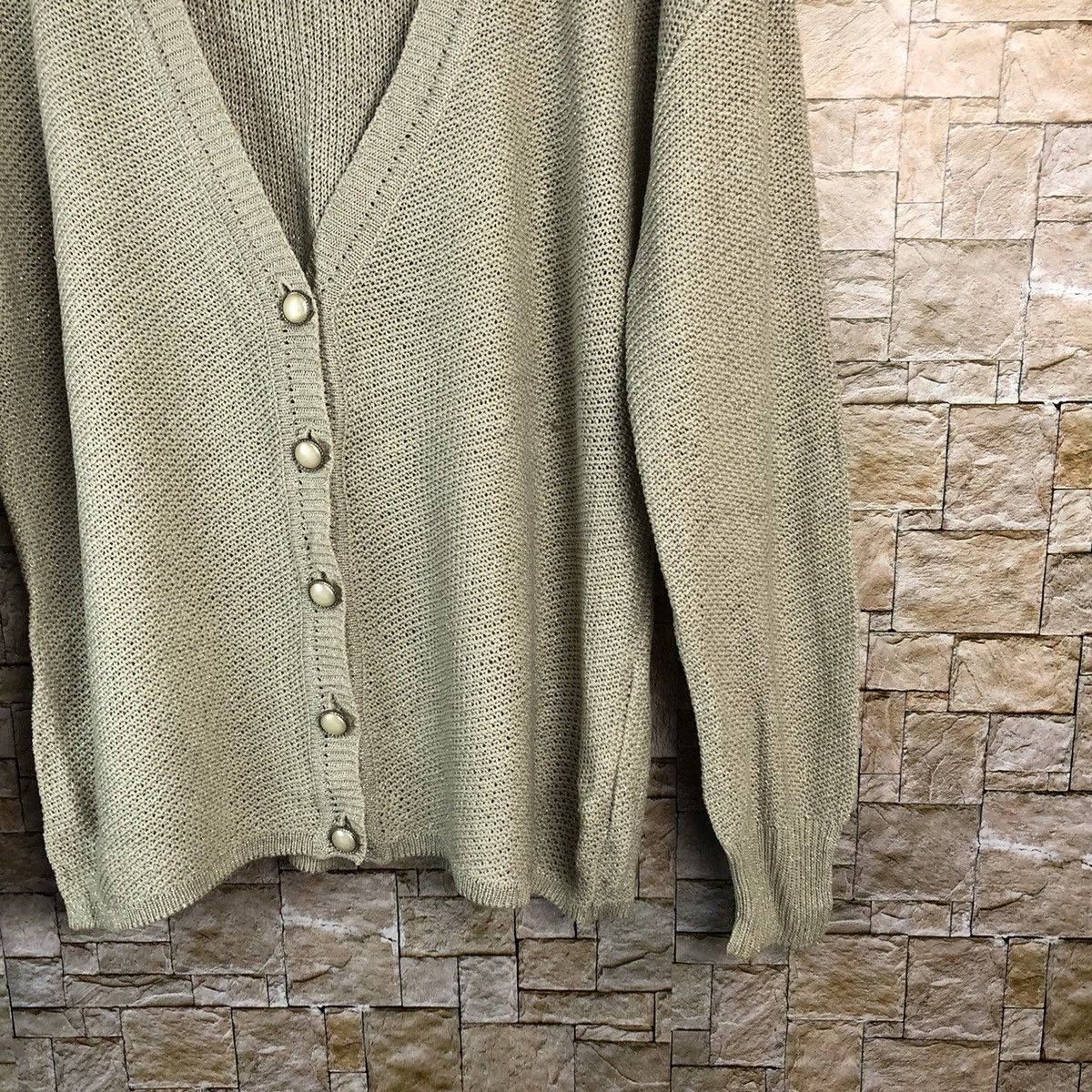 Japanese Brand Inputt Superfee Cream Cardigan Knitwear #A1198 Size US M / EU 48-50 / 2 - 8 Thumbnail