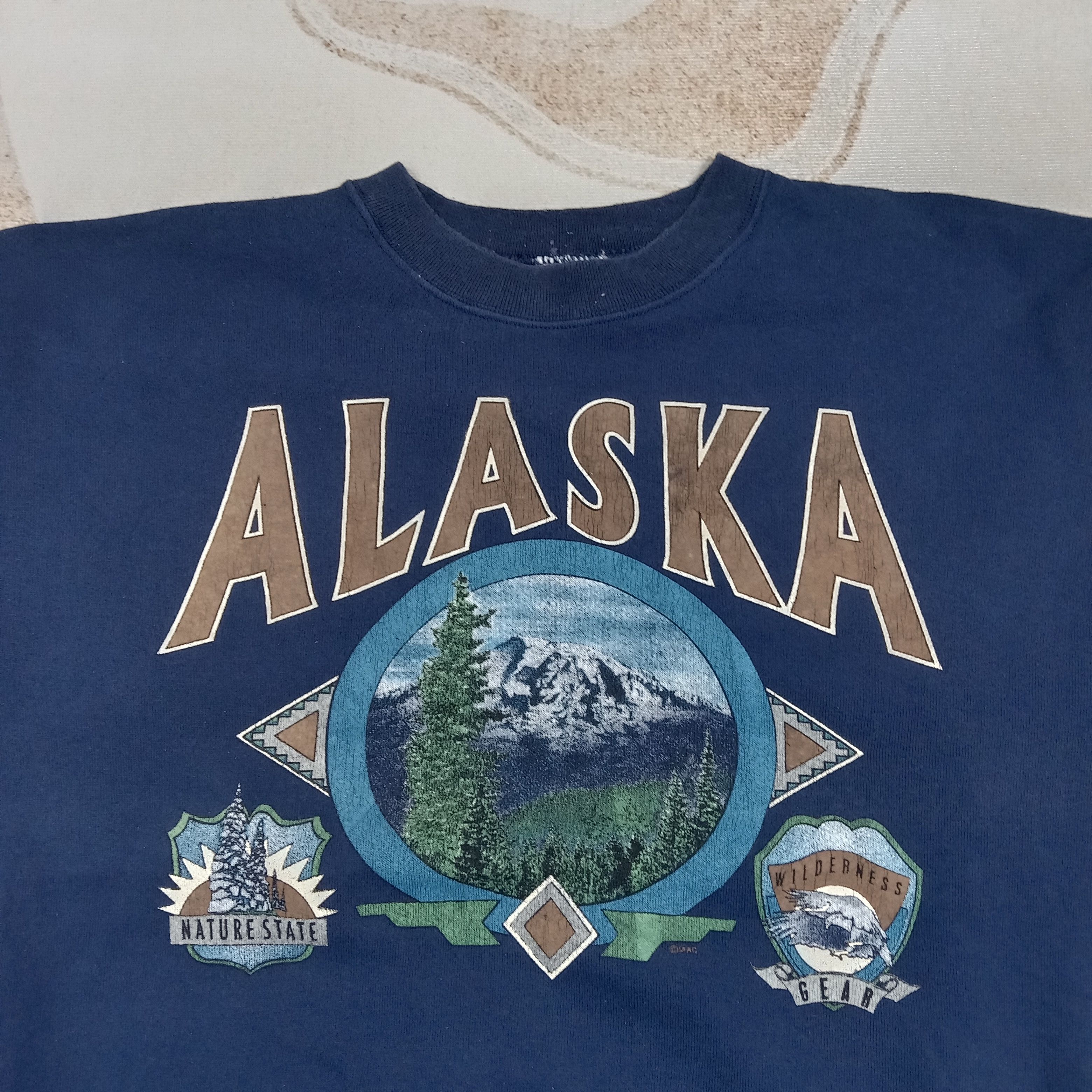 Vintage 90's Alaska Nature Design Sweatshirt C291N2 Size US L / EU 52-54 / 3 - 2 Thumbnail