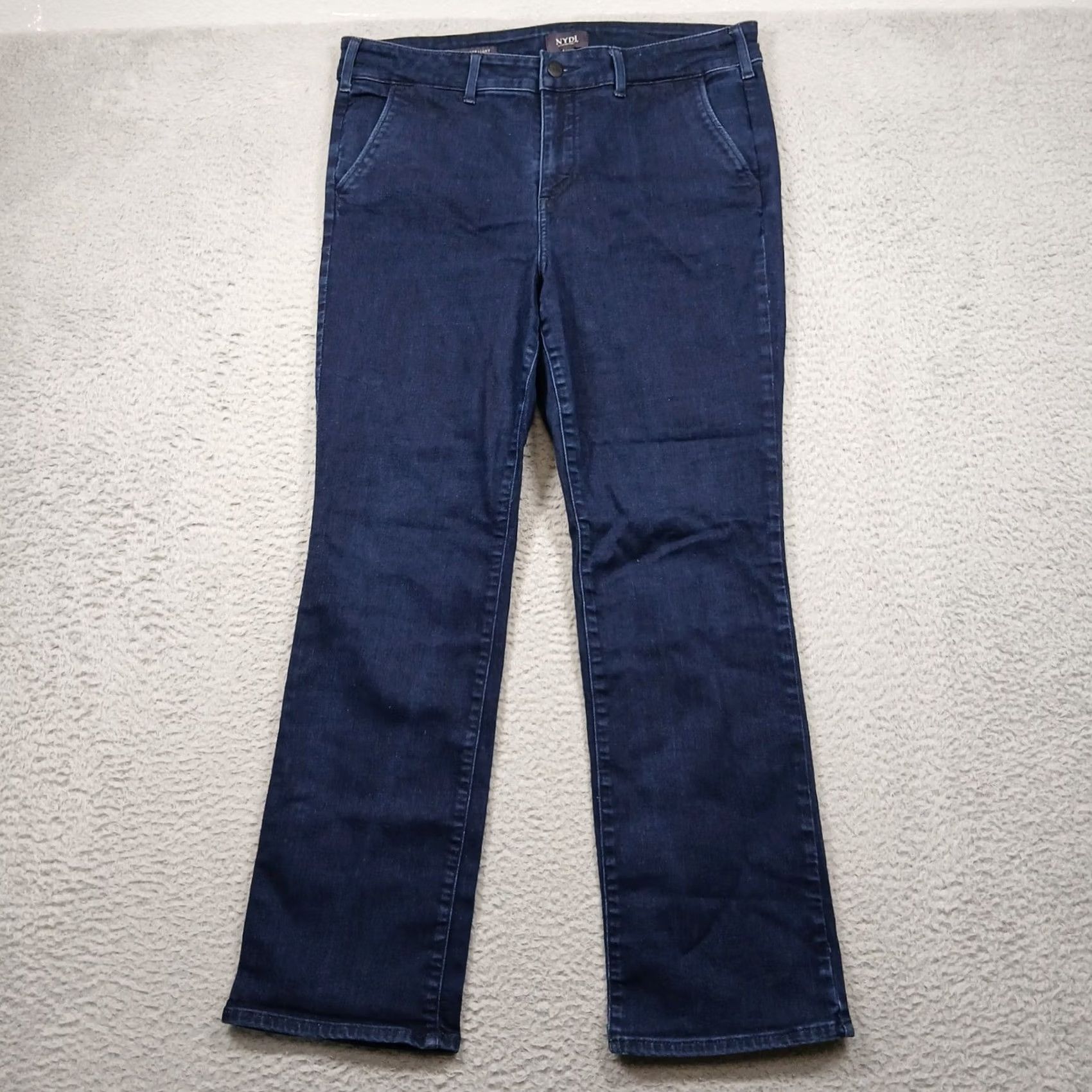 NYDJ VINTAGE NYDJ Marilyn Straight Jeans Womens 14P Dark Wash Lift Tuck Stretch Size 36" / US 14 / IT 50 - 2 Thumbnail
