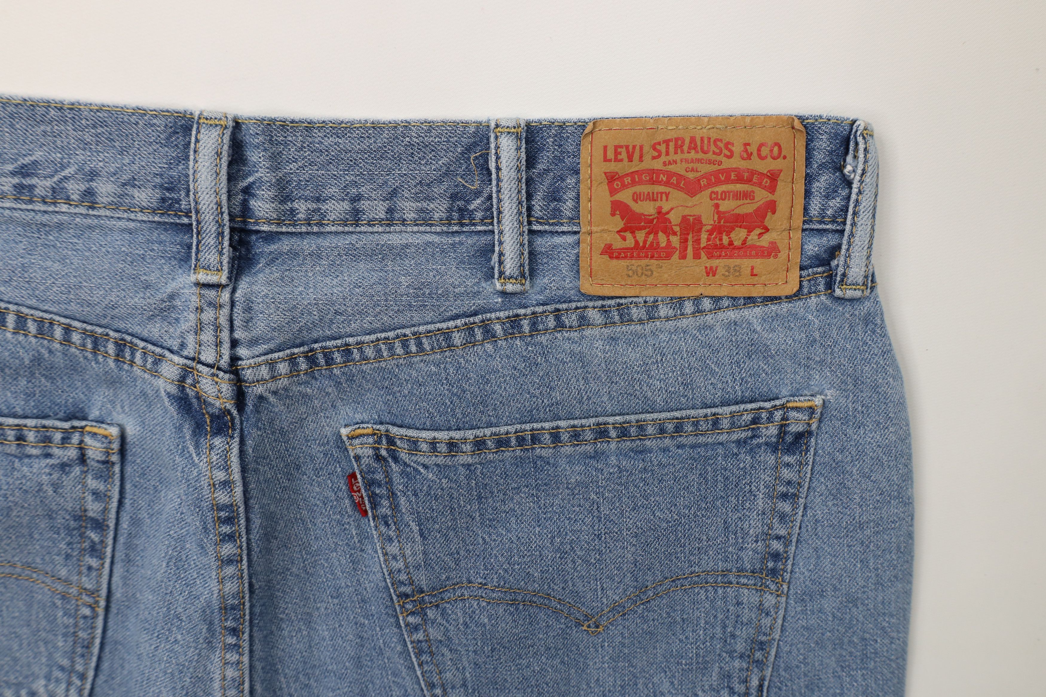 Levi's Vintage Y2K Levis 505 Fit Denim Jean Shorts Jorts Blue Size US 38 / EU 54 - 15 Thumbnail
