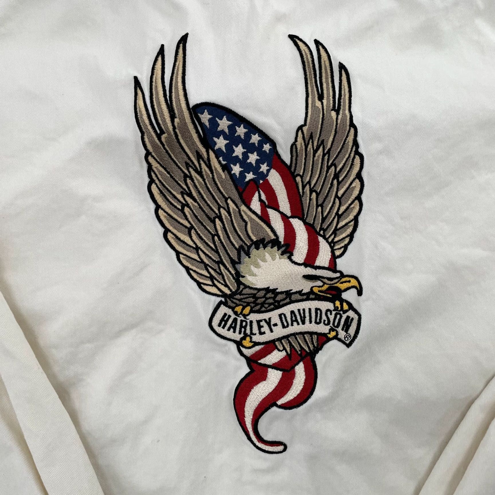 Harley Davidson VINTAGE Harley Davidson Men's Shirt Adult 3XL Cotton Long Sleeve Button-Up Eagle USA Flag Logo Biker Motorcycle 90s Size US XXL / EU 58 / 5 - 4 Thumbnail