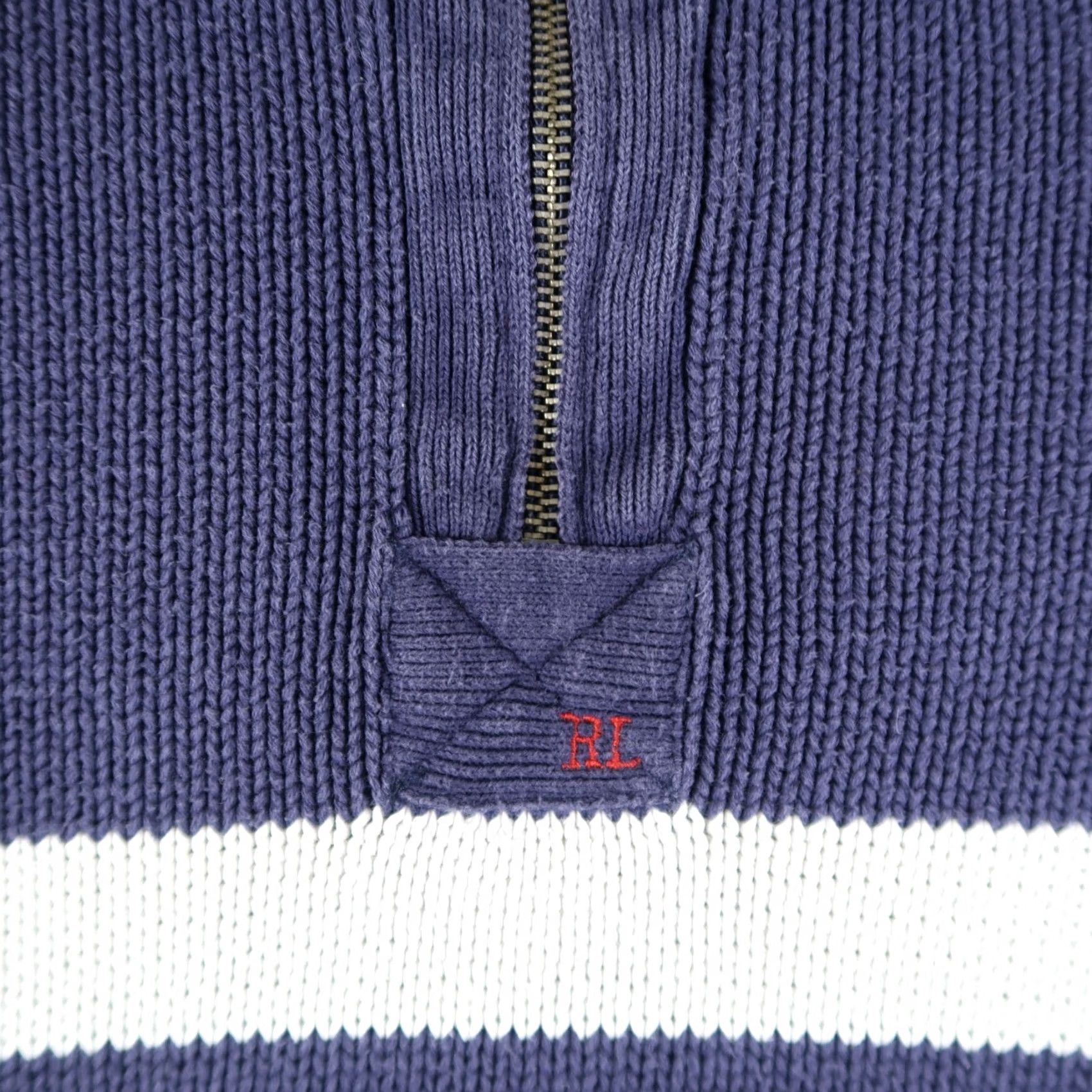 Ralph Lauren Vintage Polo Jeans Co. Ralph Lauren Y2K Men’s XL Knit Blue 1/4 Zip Sweater Shirt Size US XL / EU 56 / 4 - 4 Thumbnail