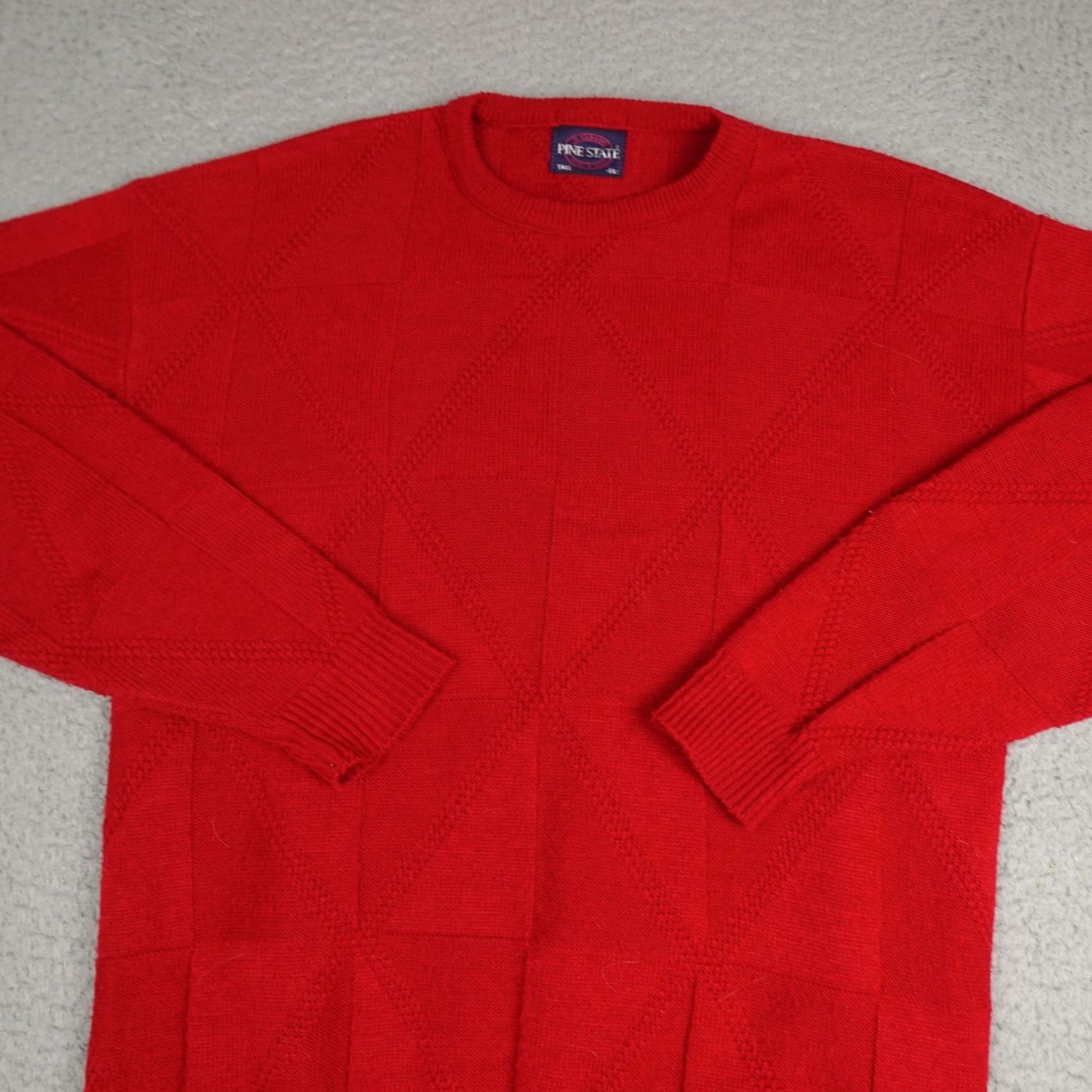 Vintage VINTAGE Pine State Mens Sweater XL Red Geometric Knit Crewneck Made In USA 90s Size US XL / EU 56 / 4 - 4 Thumbnail