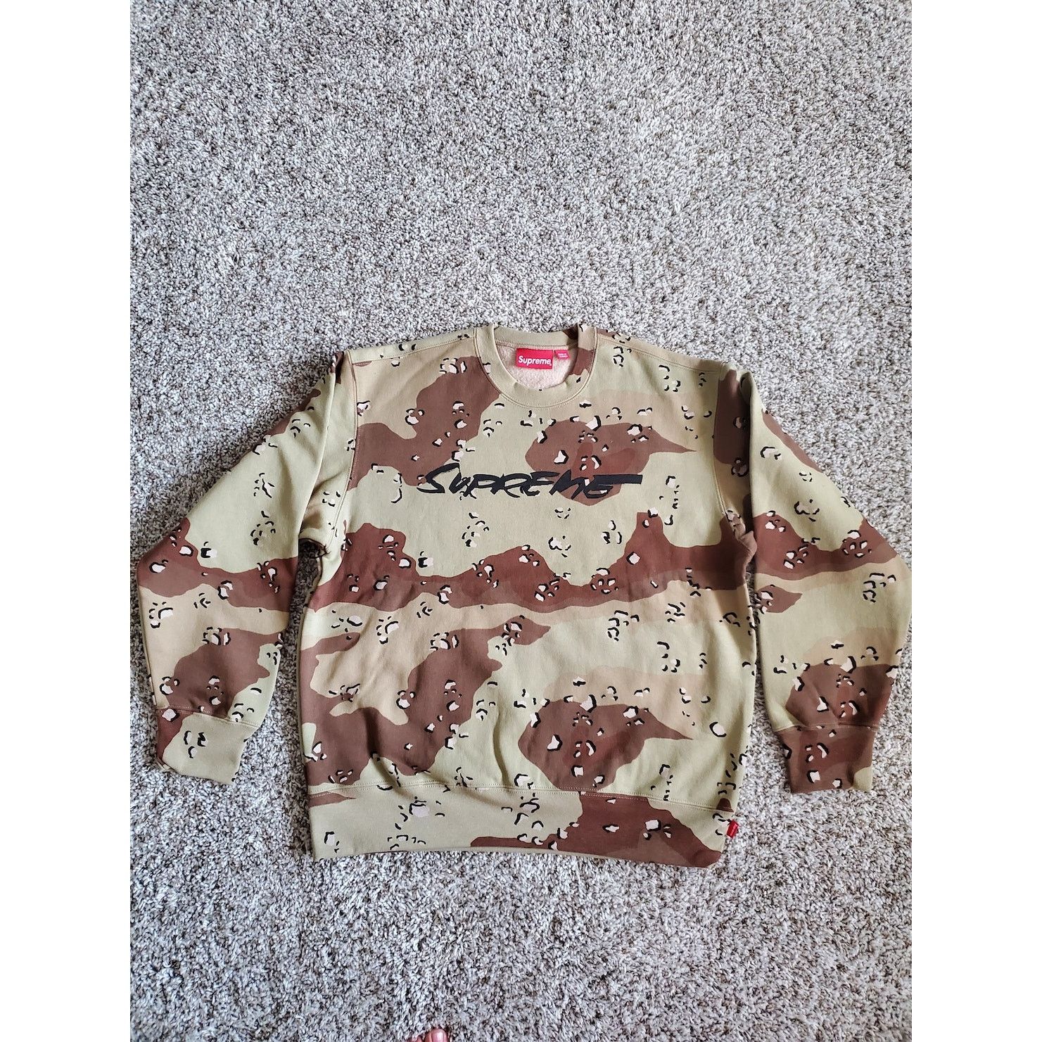 image of Supreme Futura Chocolate Chip Camouflage Sweatshirt M in Green, Men's (Size Medium)