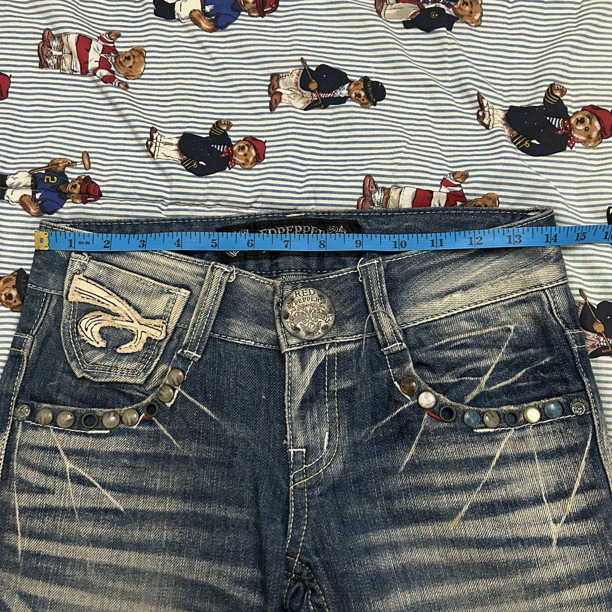 Ed Hardy Y2k Red Pepper Embroidery Punk Style Jeans Size US 28 / EU 44 - 19 Thumbnail